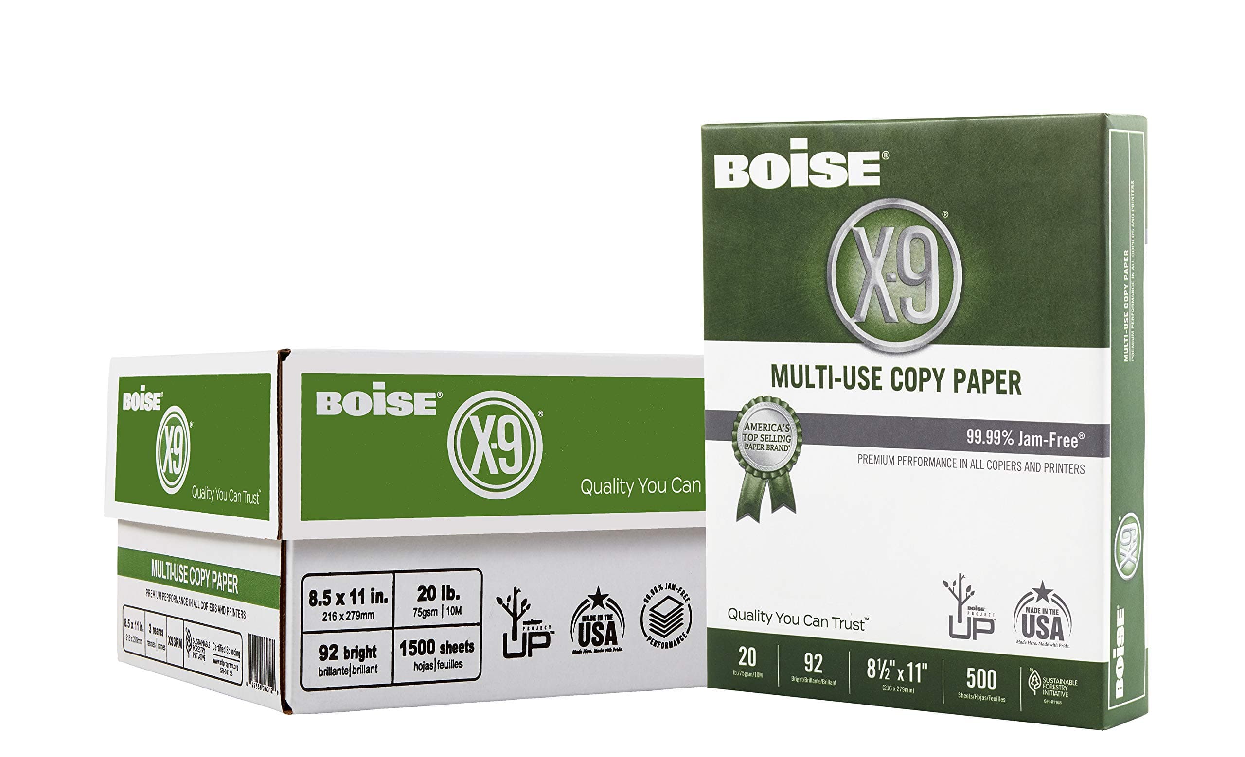 Boise Paper X-9 Multi-Use Copy Paper - 3 Ream (1,500 Sheets) | 8.5" x 11" Letter | 92 Bright White - 20 lb.