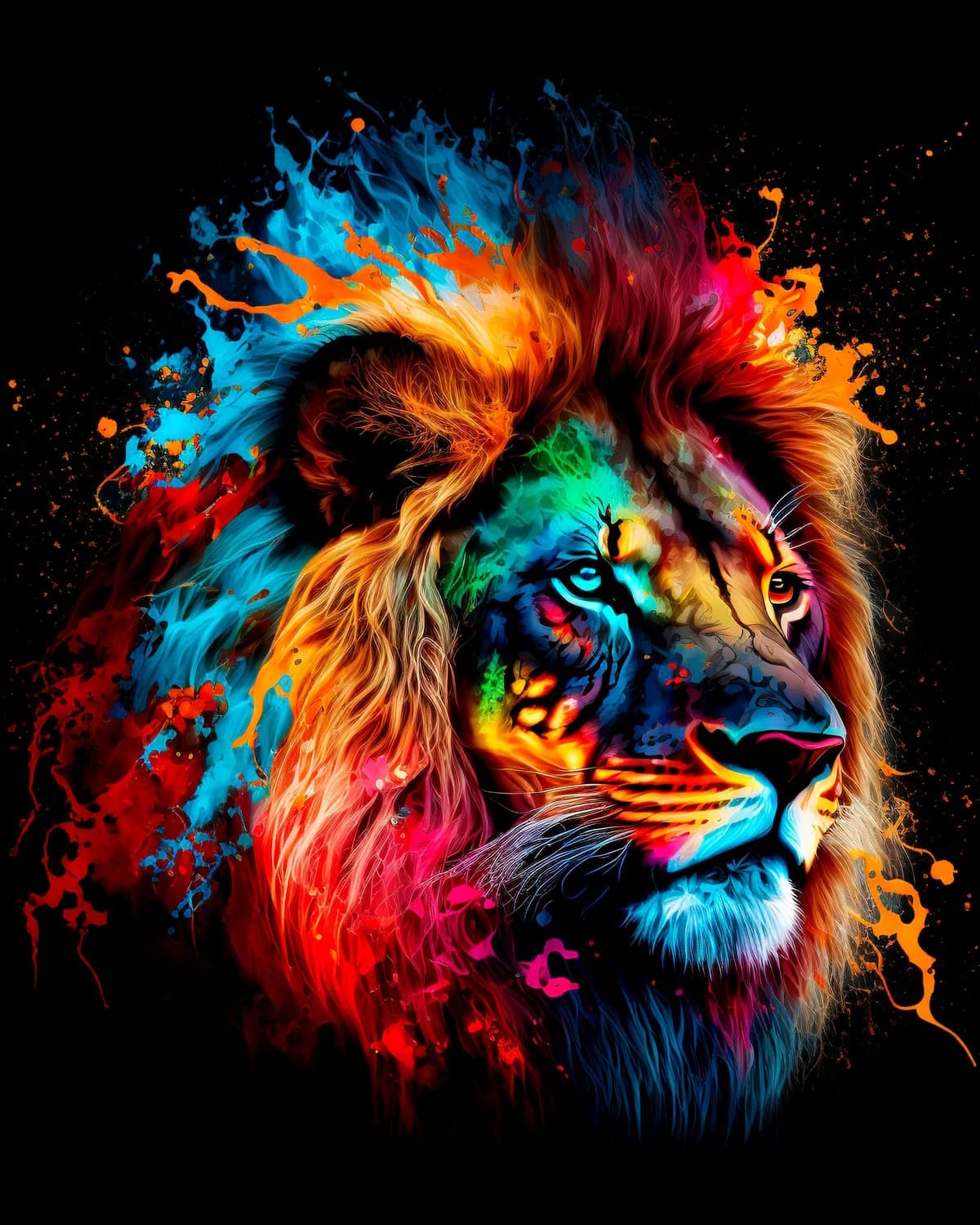 Rainbow Splash Lion