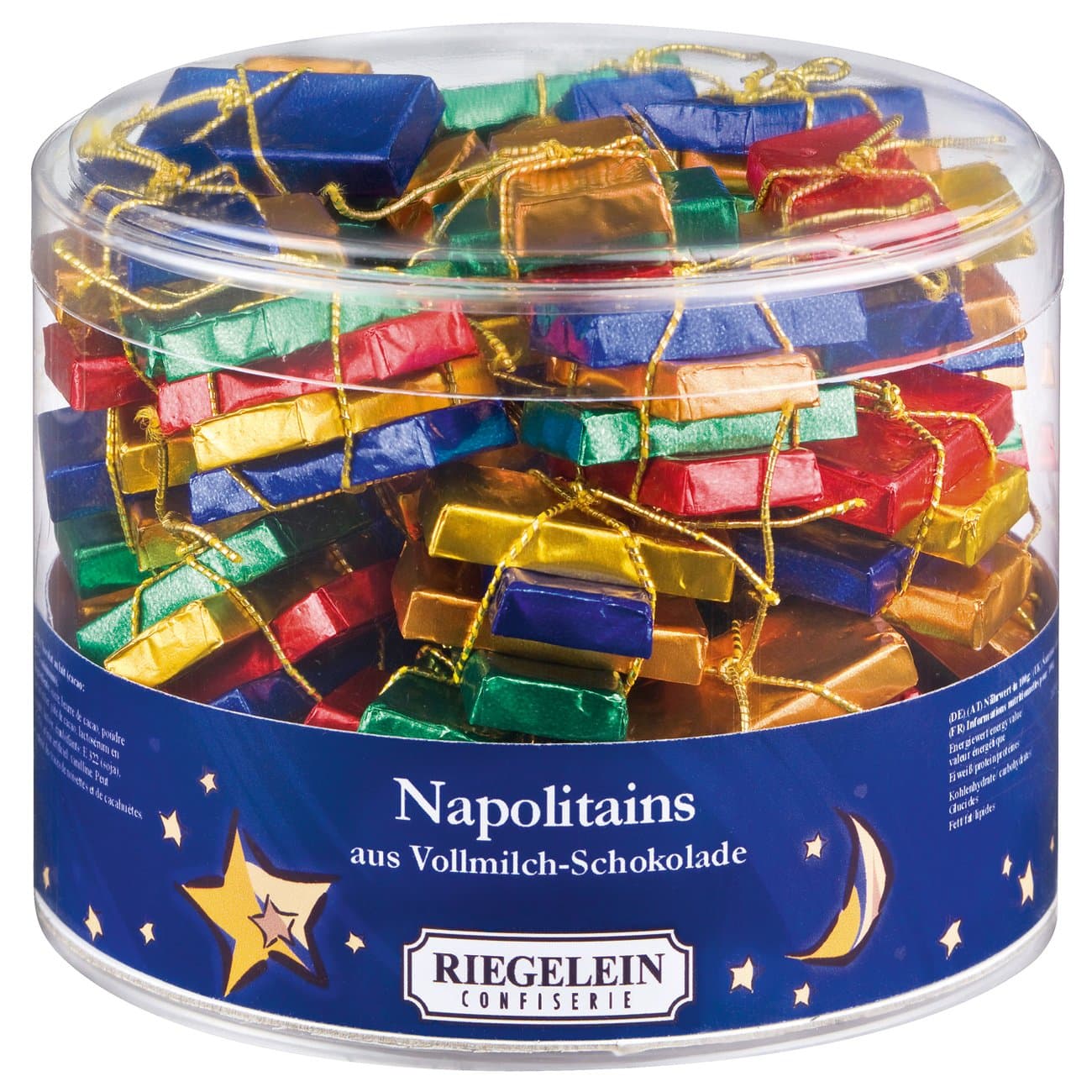 RIEGELEIN Solid Chocolate Neapolitans in a Drum, 275 GR