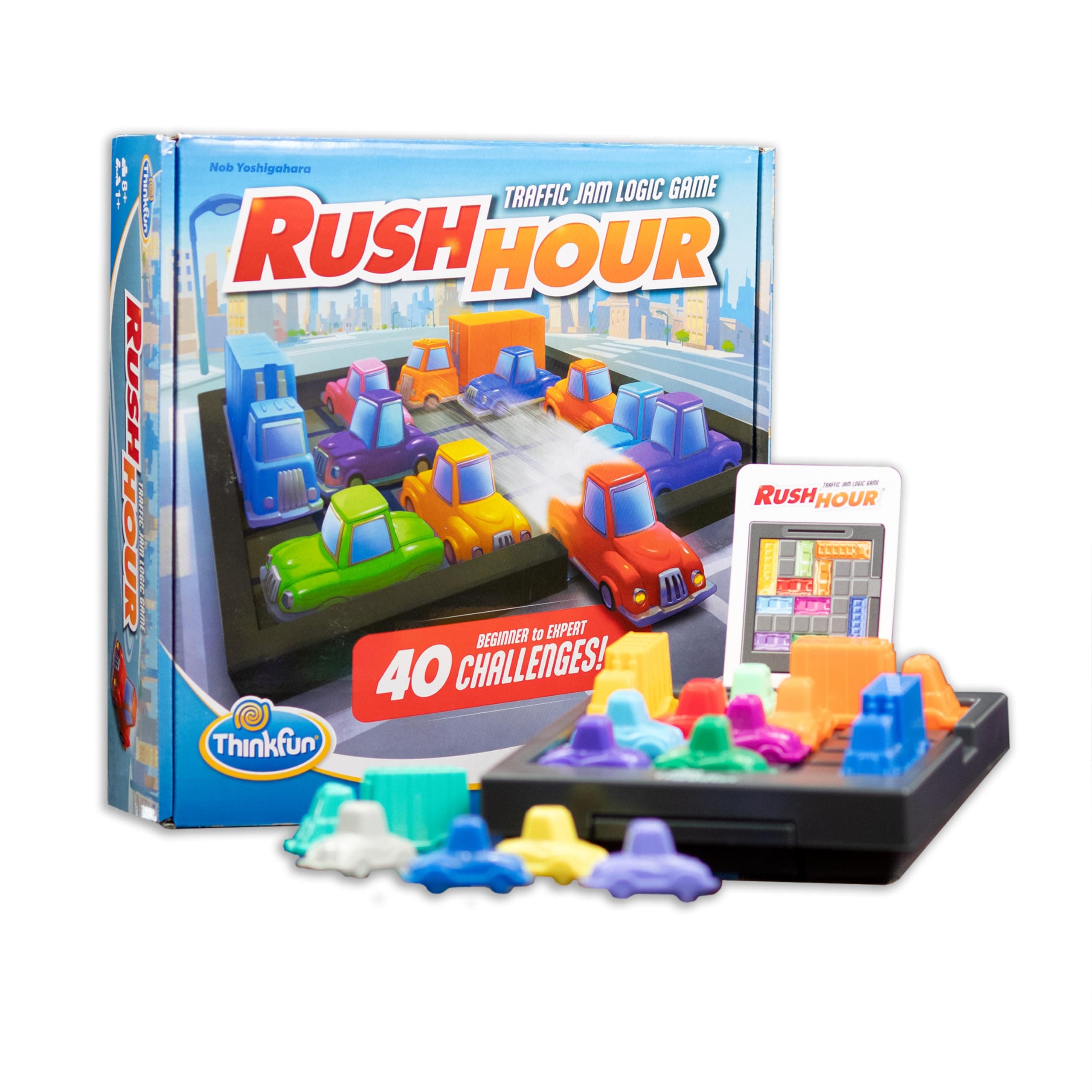 ThinkFun Rush Hour Traffic Jam Logic Game - Engaging STEM Toy for Kids Age 8 and Up - Enhances Reasoning & Planning Skills - MESH Accredited - 20+ Awards - Trusted Worldwide Seller for Over 20 Years