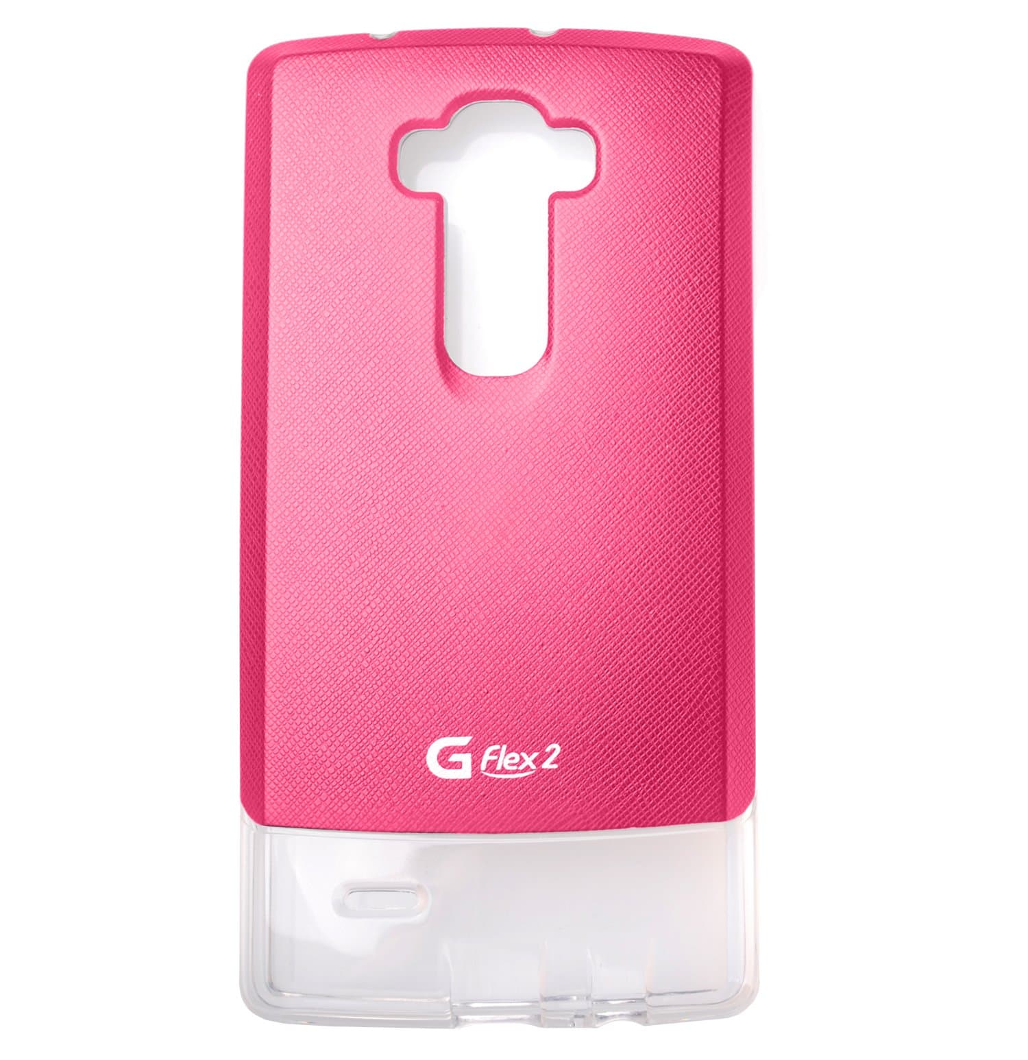 LG G Flex 2 Case,[Transparent Mix] Saffiano Leather Touch Color Jelly TPU [Perfect Fit] Curved Case [Anti Shock] For LG G flex 2 (Hot Pink Jelly)