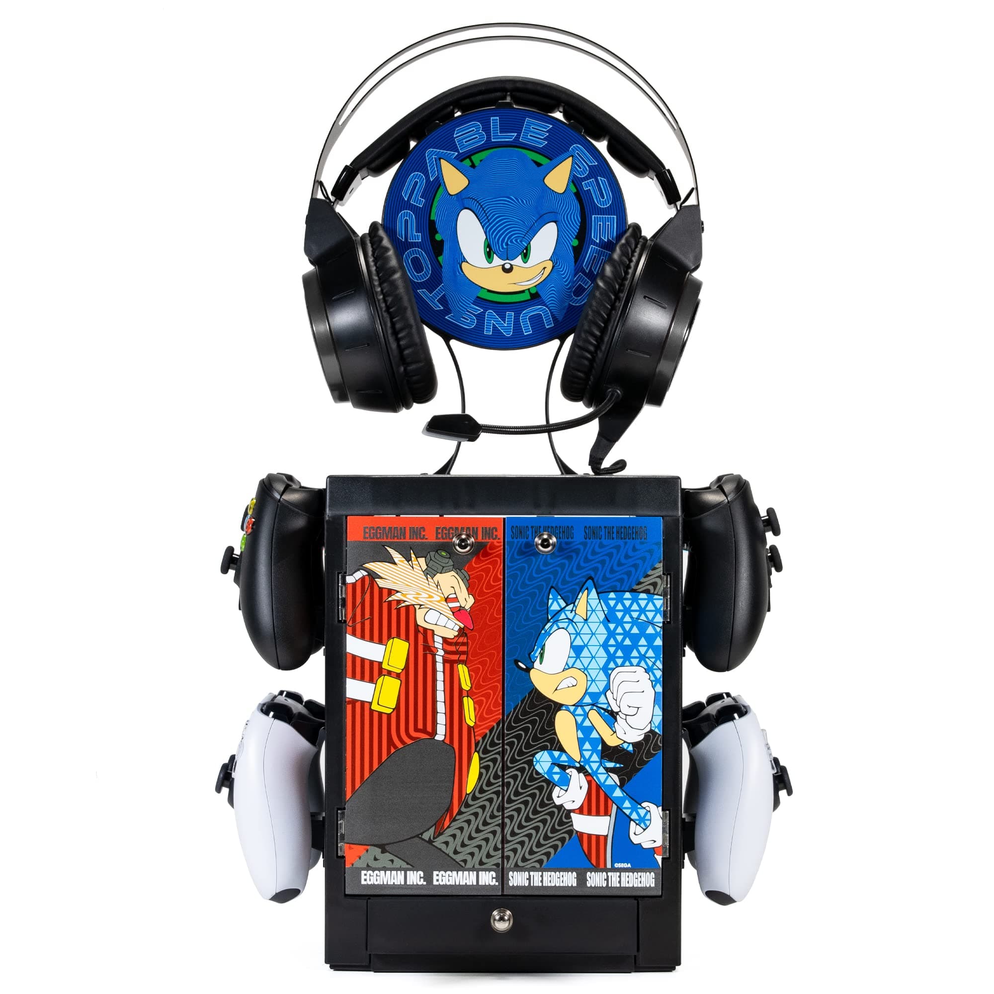Numskull Gaming Rocker Soft Controller Headphone Storage with Drawer (Sonic the Hedgehog)