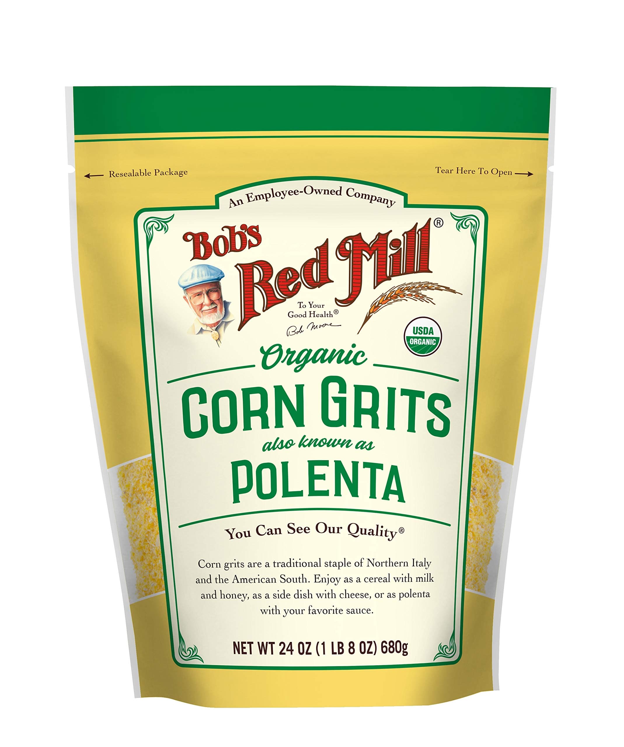 Bob's Red Mill Organic Corn Grits / Polenta, 24oz (Pack of 1) - Vegan, Kosher