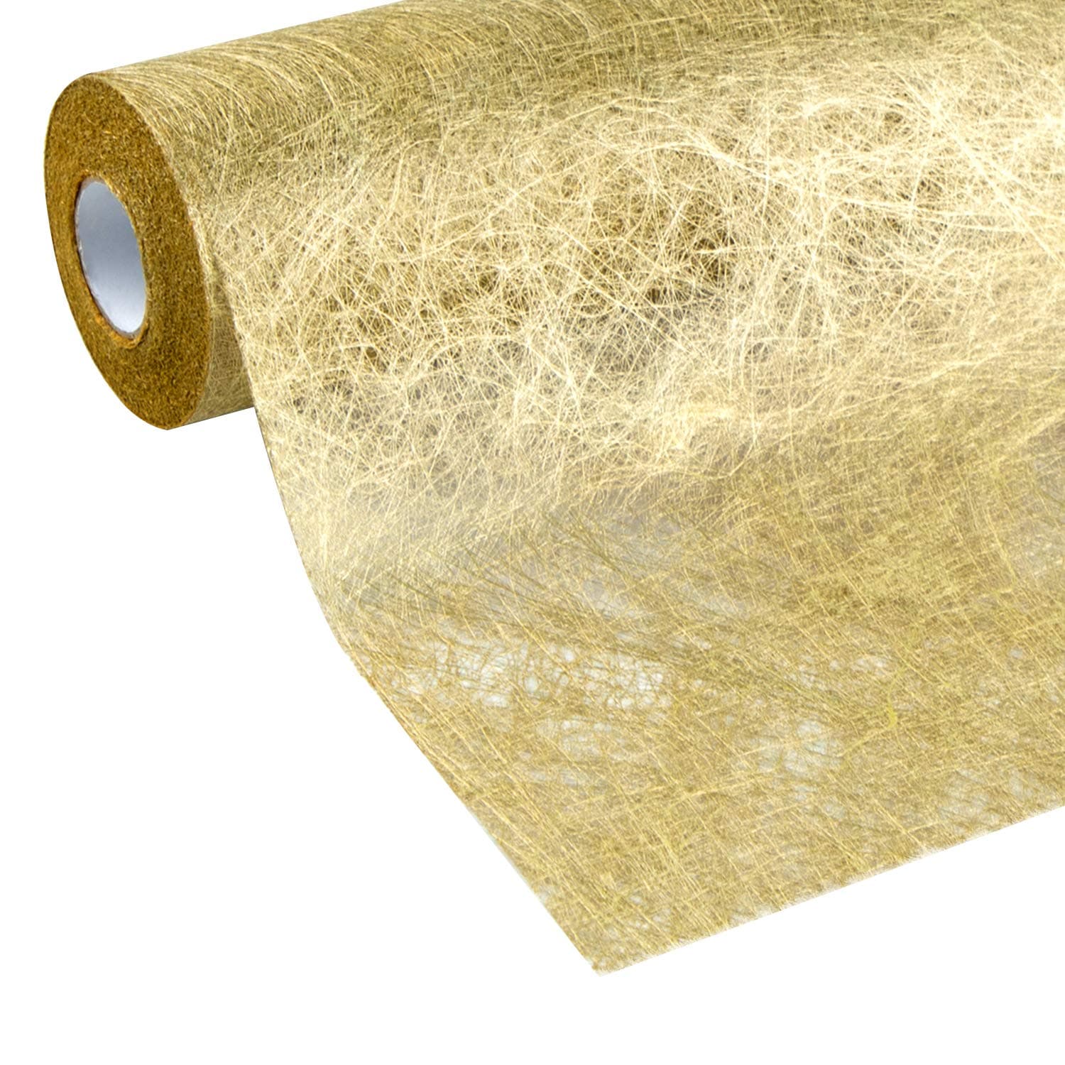 WELTRXE Table Runner Gold, Decorative Glitter Metallic Table Runner Roll 12 Inch x 33 Ft Non-Woven Fabric Dining Table Decor for Wedding, Valentines Day, Parties, Birthday, Baby Shower, Christmas