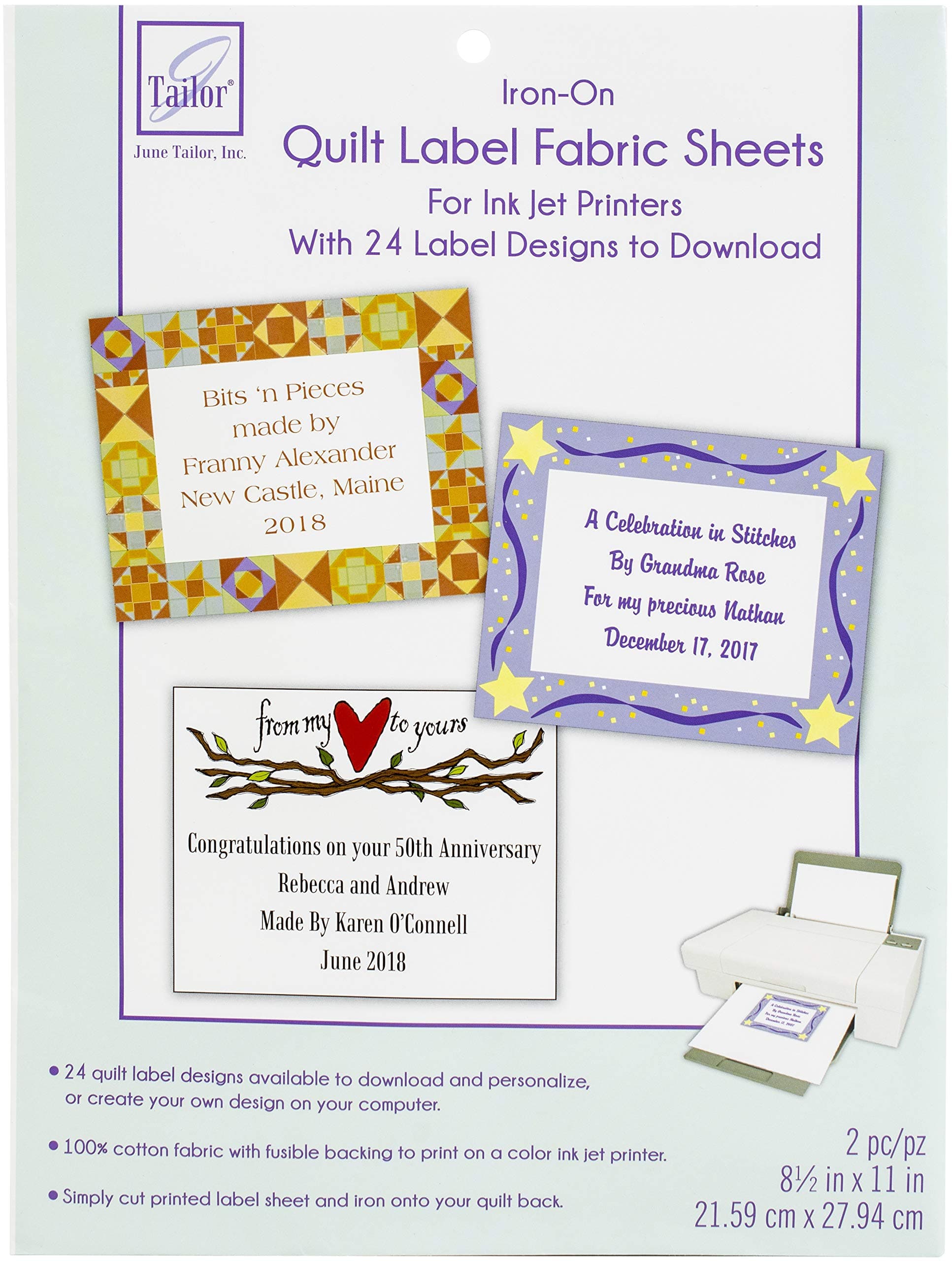 June Tailor JT-403 Quilt Label Fabric Sheets