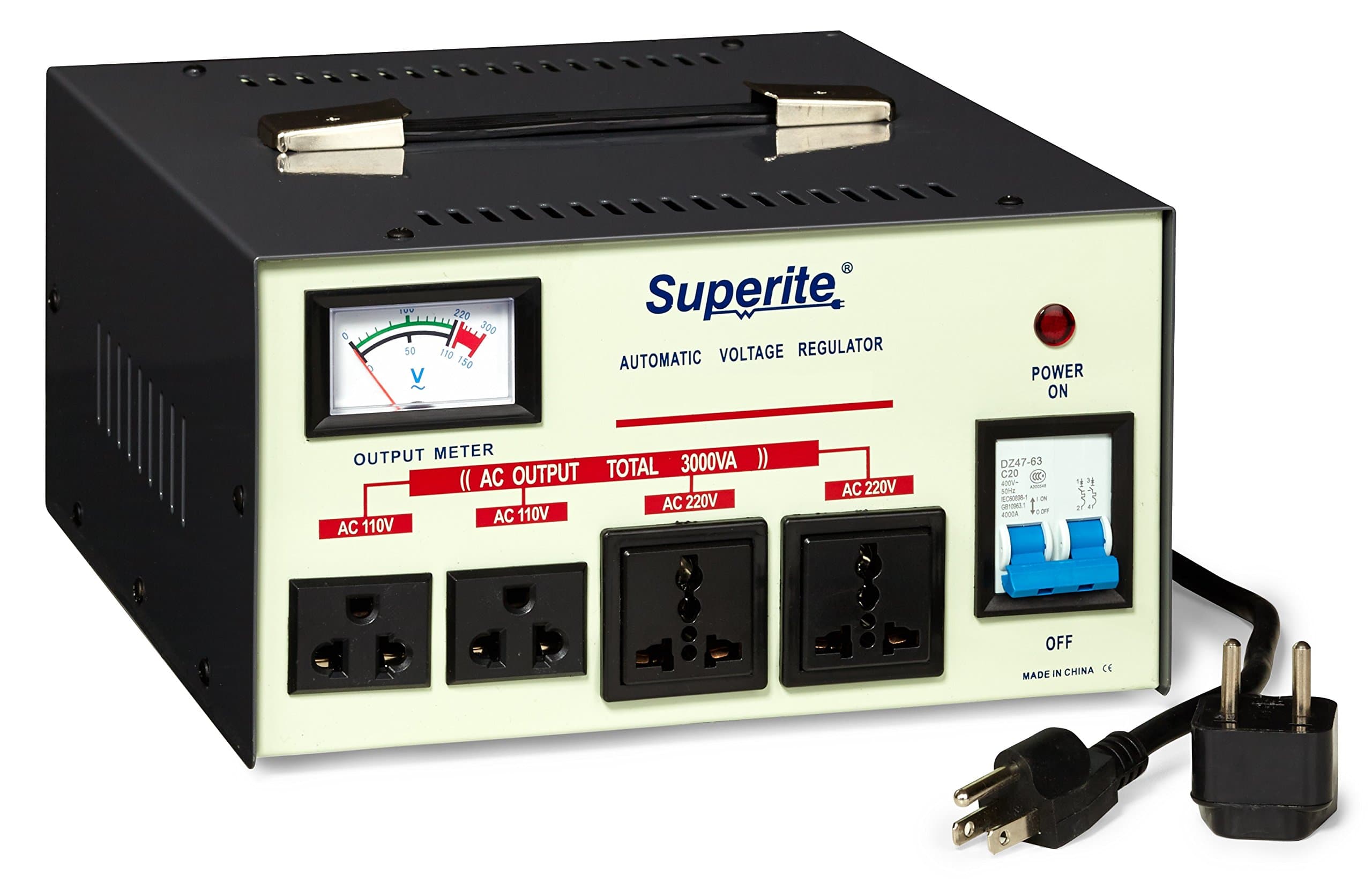 Simran AR- 2000 Watts Voltage Converter Regulator Heavy Duty with Built-in Step Up/Down Transformer 110V / 120V / 240V