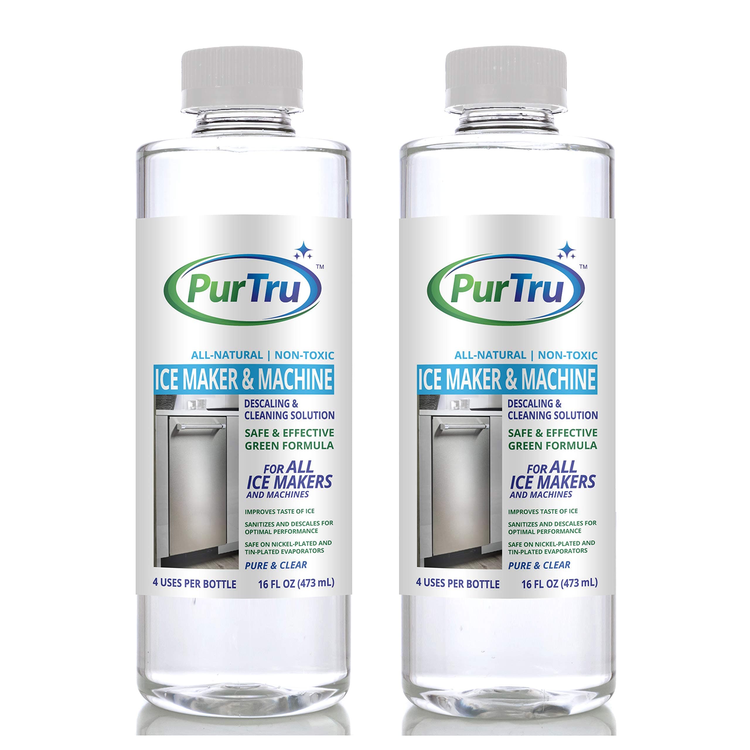 Ice Maker & Ice Machine Descaling & Cleaning Solution (2 Pack) - All Natural and Nickel Safe Descaler & Cleaner for RCA, Scotsman, Manitowoc and All Countertop, Undercounter and Freestanding Machines