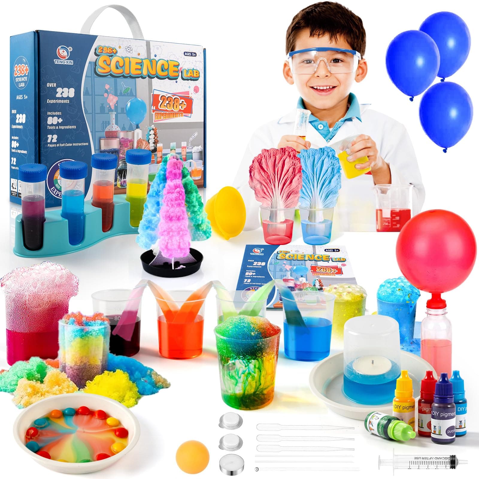 238+ Experiments Science Kit for Kids, STEM Learning Educational Toys, Science Lab Experiments Kit Chemistry Set, Educational Science Kits for Boys Girls Age 5-12, Creative Christmas Birthday Gifts
