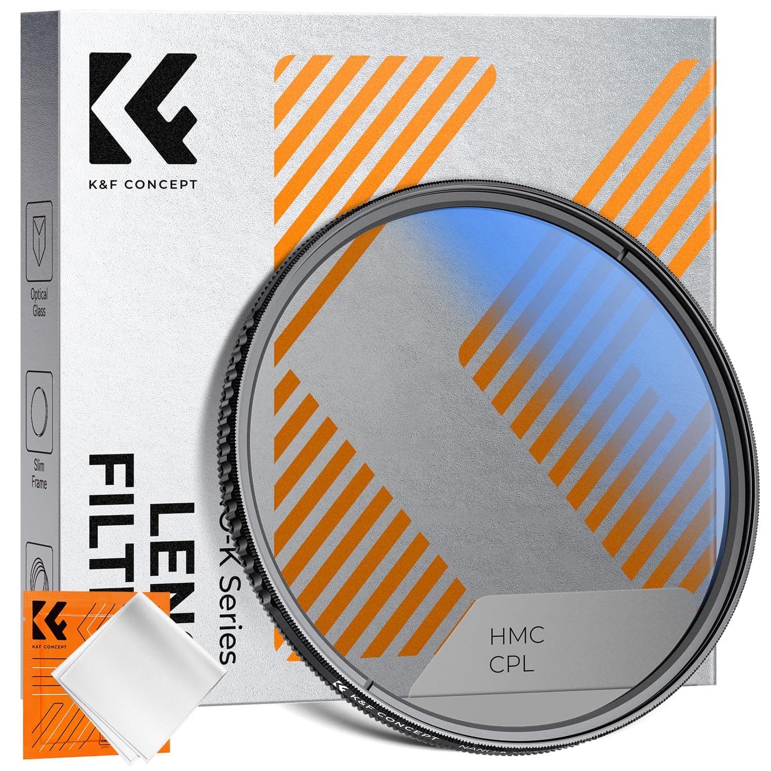 K&F Concept 77mm Circular Polarizer Filter,18 Multi-Coated Optical Glass Circular Polarizing Filter Ultra-Slim for Camera Lenses with Cleaning Cloth (K Series)