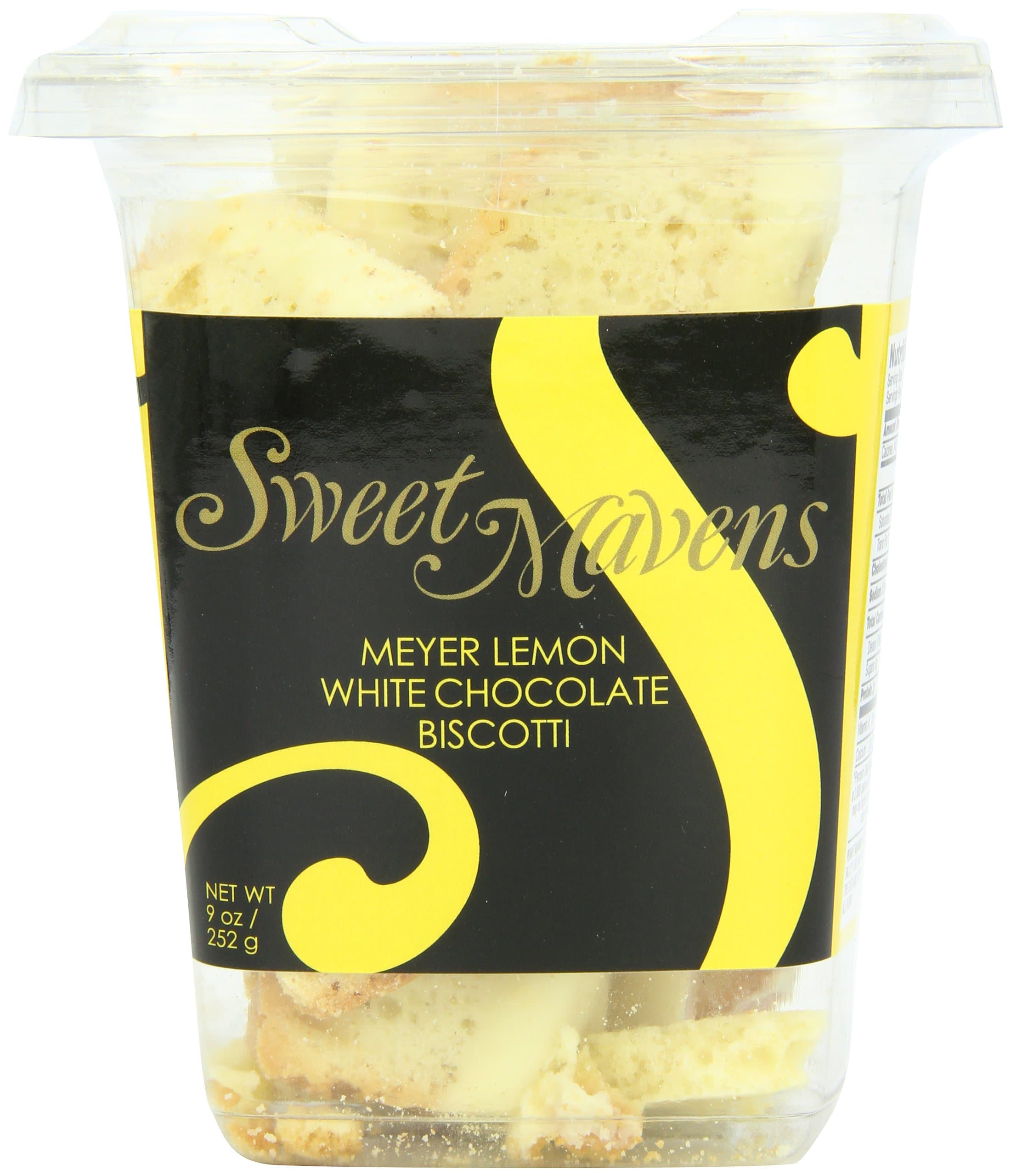 Sweet Mavens White Chocolate Biscotti, Meyer Lemon, 9 Ounce (Pack of 6)