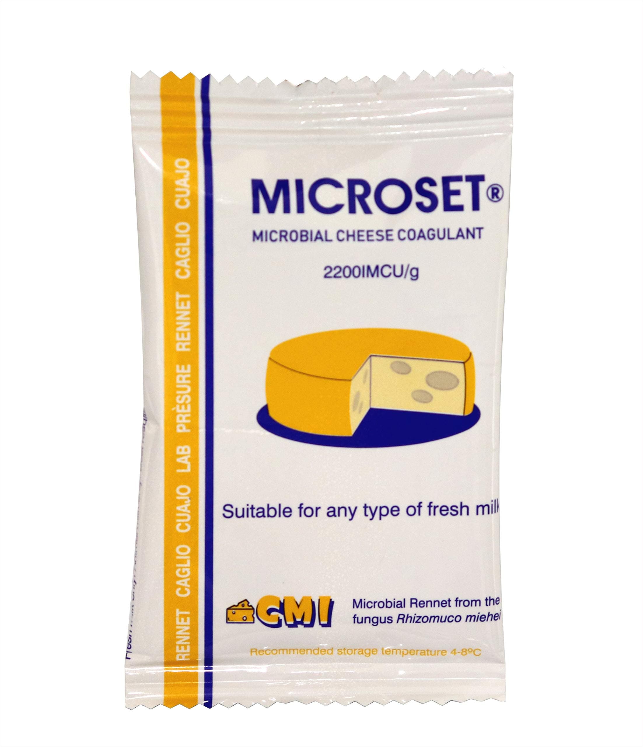 Microbial Rennet Mix Cheese Coagulant Microset each Sachets is 5g | add 1 sachet to 4 gallons (15 litres) of Milk | Can be use for smaller quantities of milk | | Cuajo Caglio Presüre Lab (4, 5g)