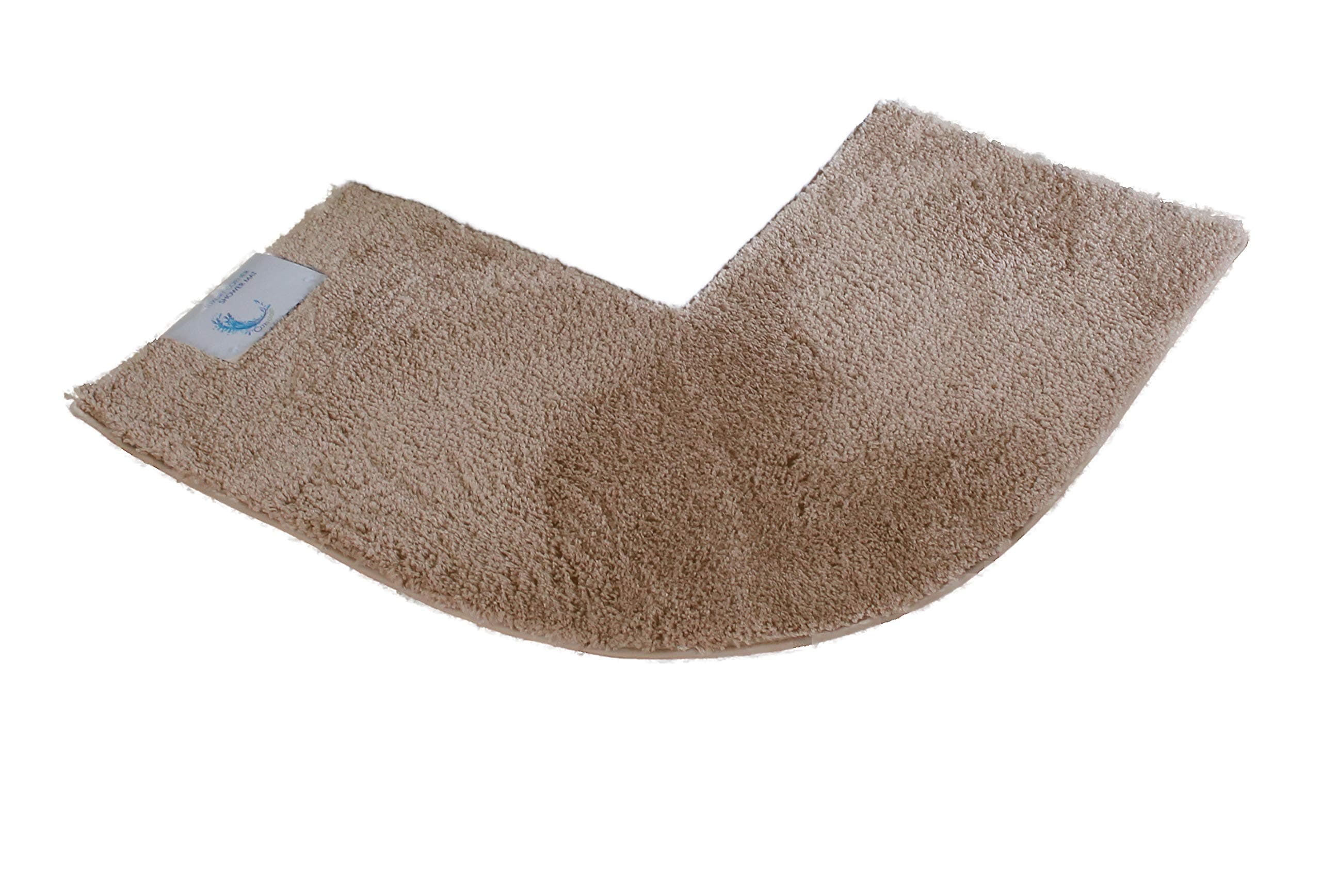 Cazsplash Luxury Microfibre Non Slip Quadrant Corner Shower Mat (Stone)