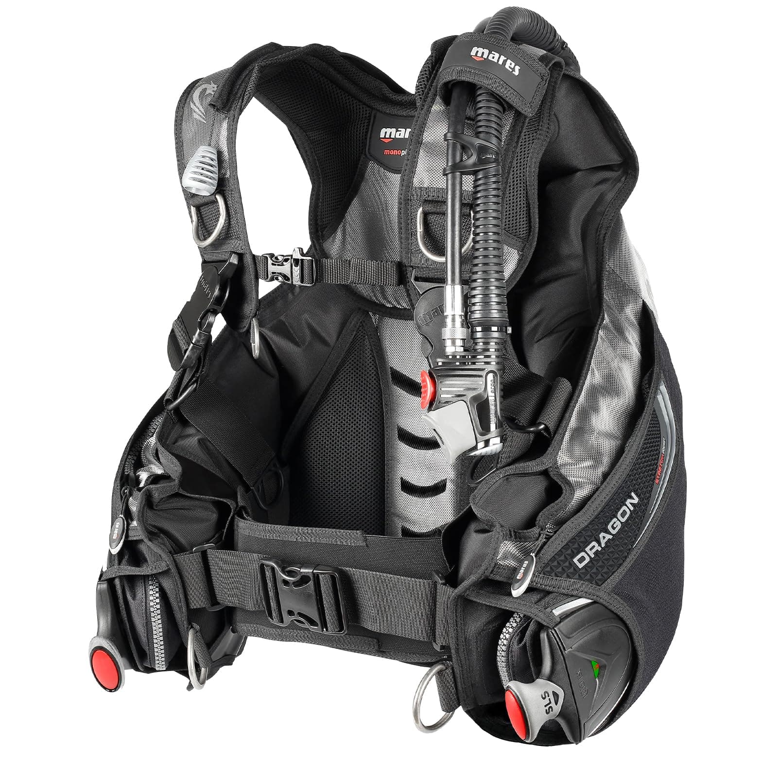 Mares Unisex Dragon SLS Weight System Scuba Diving BCD | Durable Stable Underwater Buoyancy Compensator | High-Lift Capacity, 420 D Cordura, Large Cargo Pockets