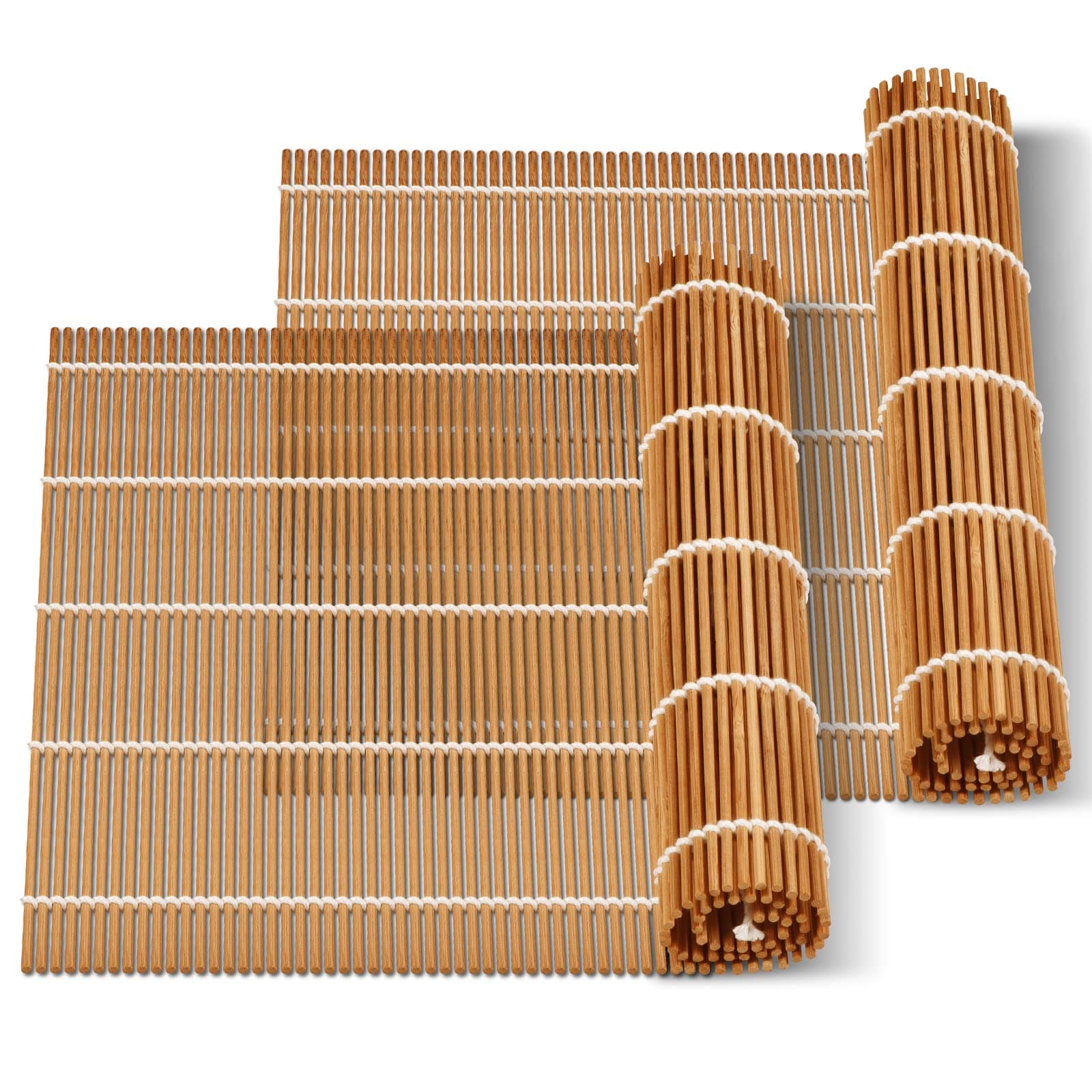 9.5"x9.5"Bamboo Sushi Rolling Mat,kimbap roller(2 PCS)
