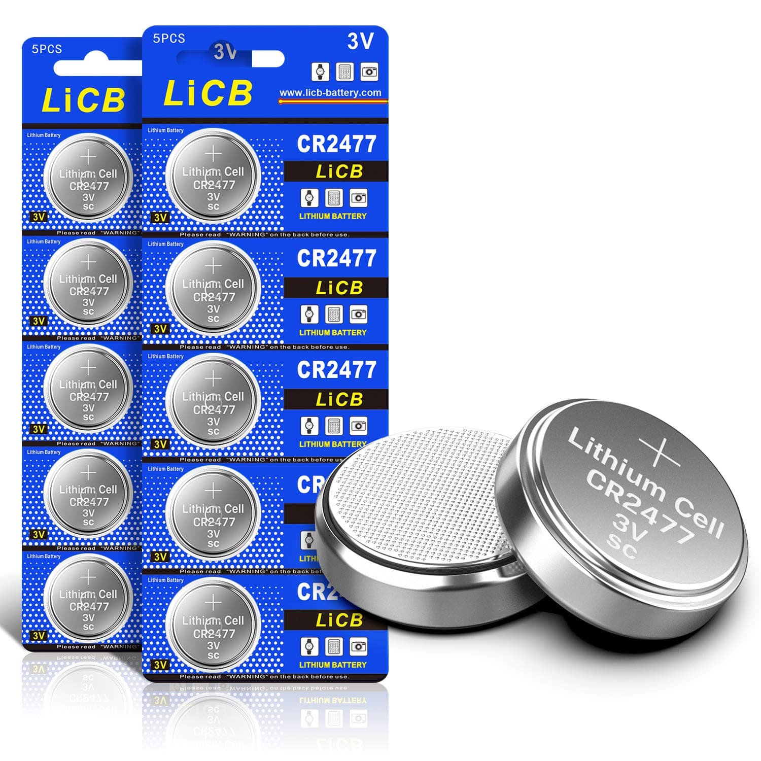 LiCB 10 PCS CR2477 3V Lithium Batteries