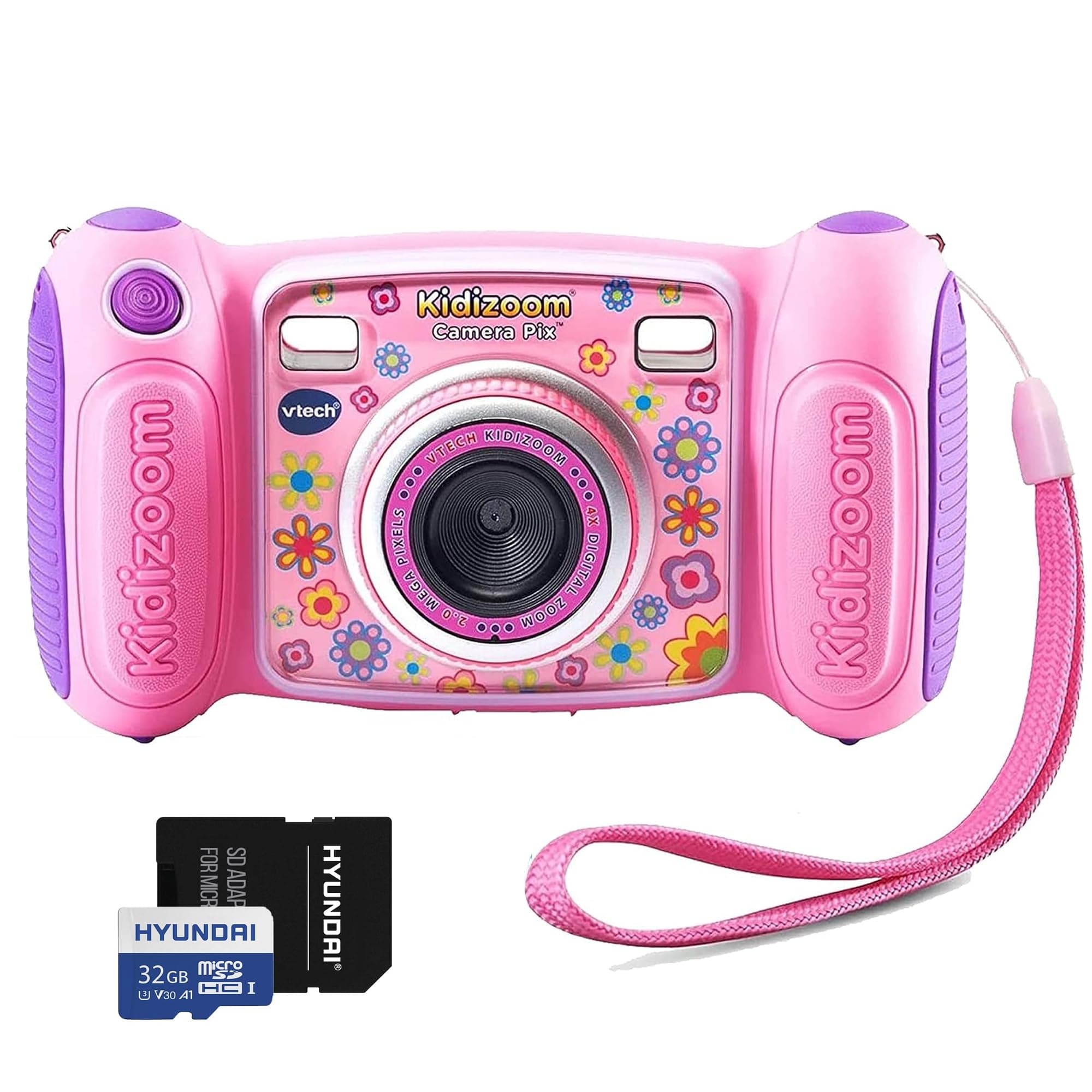 KidiZoom Selfie Camera Pink Purple & 32GB Micro SD, Reader (Gift Pack)