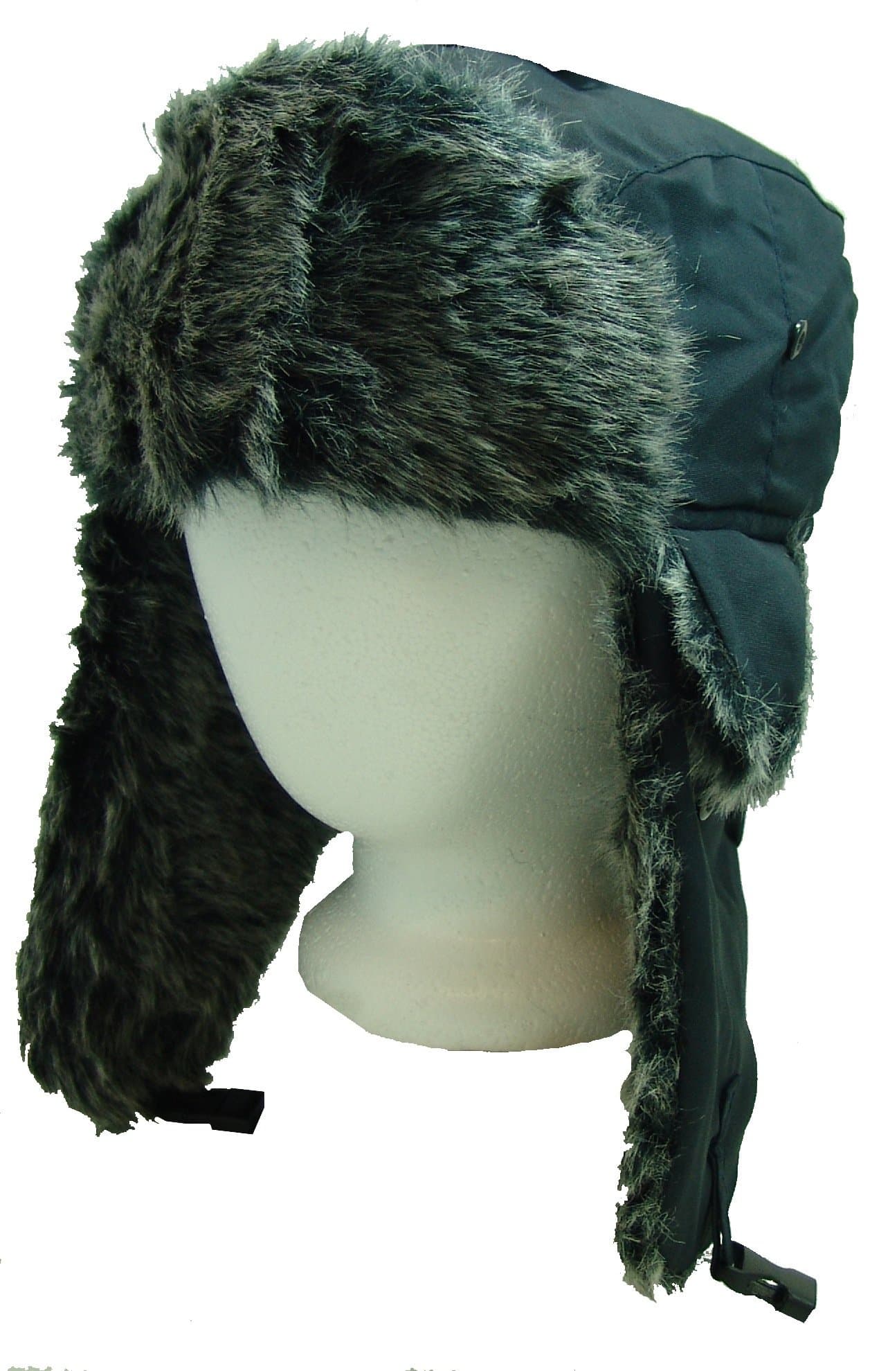 FUROCITY HATS 100% Polyester Fur SOLID Trapper/Bomber Hat - Navy
