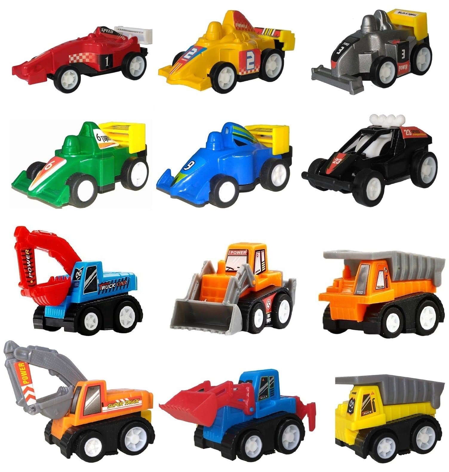 Pull Back Cars, Toys for 2 3 4 5 Year Old Boys Girls Toddlers, 12 Pack Kids Toys Vehicles and Racing Cars for Easter Egg Filler, Stocking Stuffers, Party Favors for Kids