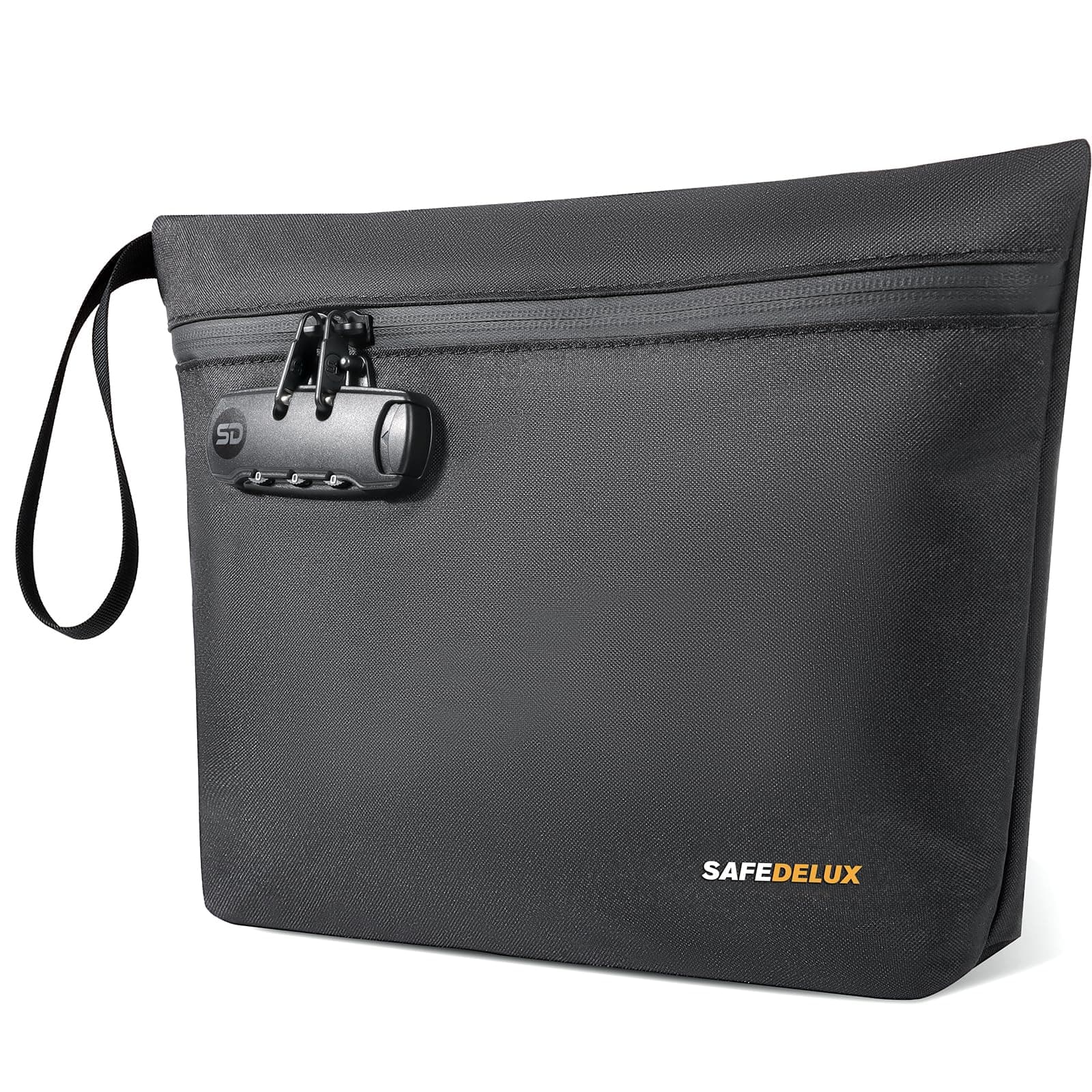 Smell Proof Bag, Odor Proof Bag with Combination Lock, Durable Smell Proof Container with Carbon Lining, Secure Odorless Travel Pouch for Home & On-the-Go (Black)