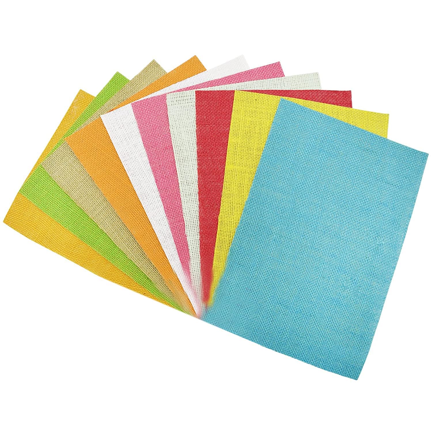 Asian Hobby Crafts Jute Sheets/Burlap Sheets A4 Size 10 sheets Multicolor : Assorted