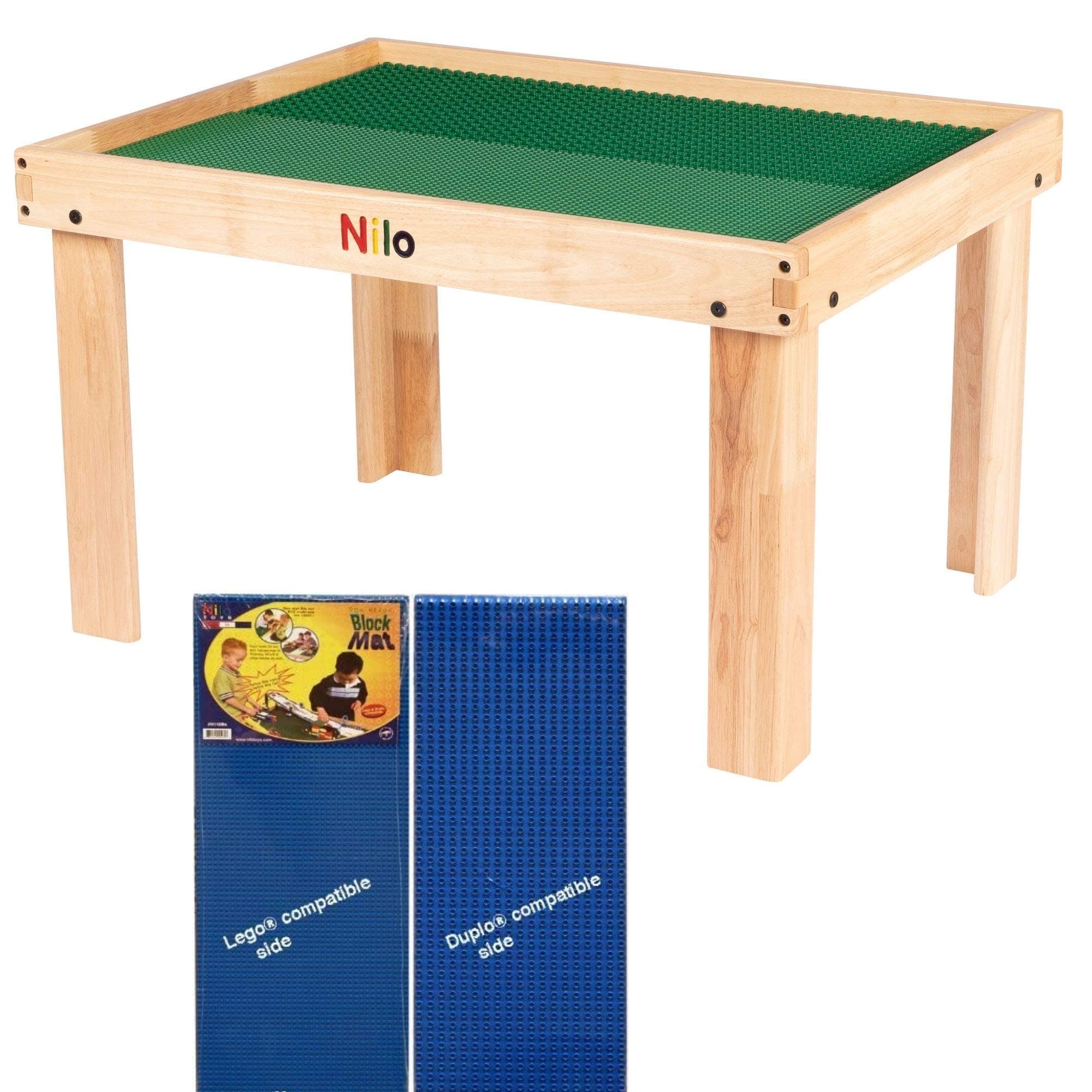 Kids Multi-Purpose Activity Table, Compatible Double-Sided Baseplate for Small & Large Bricks