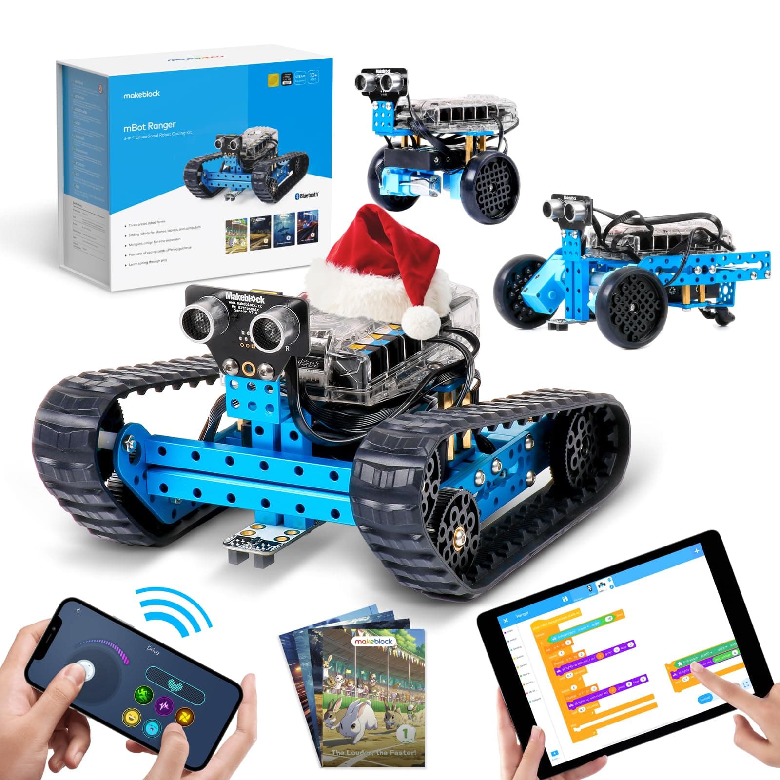 mBot Ranger Transformable STEM Educational Robot Kit,a three-in-one educational robot kit for both learning programming and having fun
