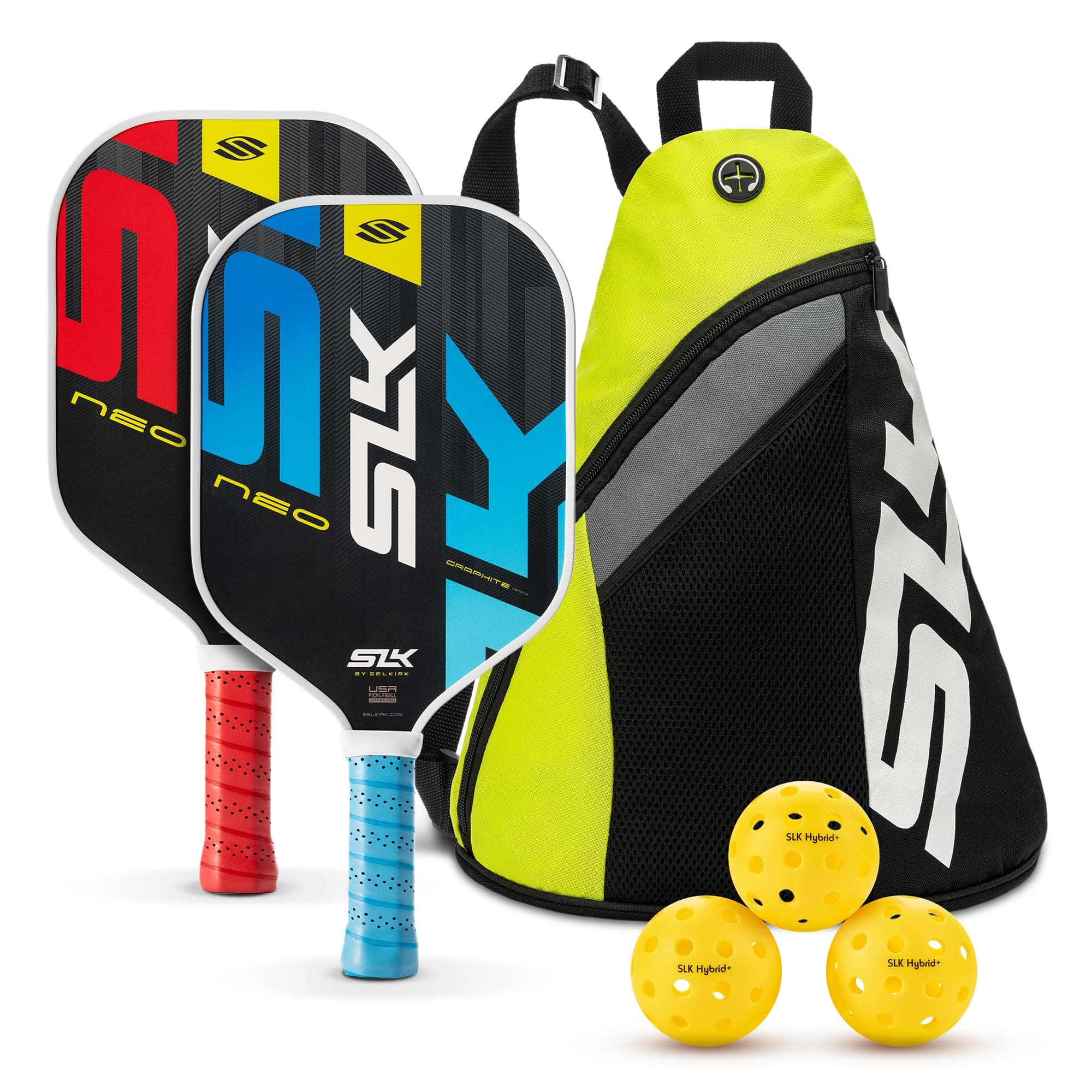 Neo Composite Pickleball Paddle Bundle with 2 Paddles and 4 Pickleballs