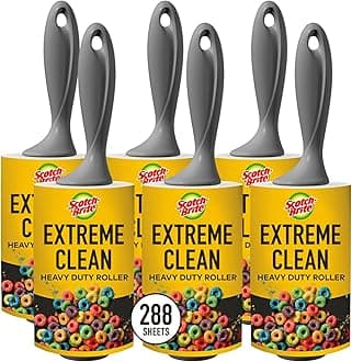 Extreme Clean Heavy Duty Lint Roller, Advanced Lint Removers for Larger Debris, Extra Sticky Lint Roller for Clothes, Pet Hair, Furniture, Cars, Offices, and More, 48 Sheets, 6 Pack