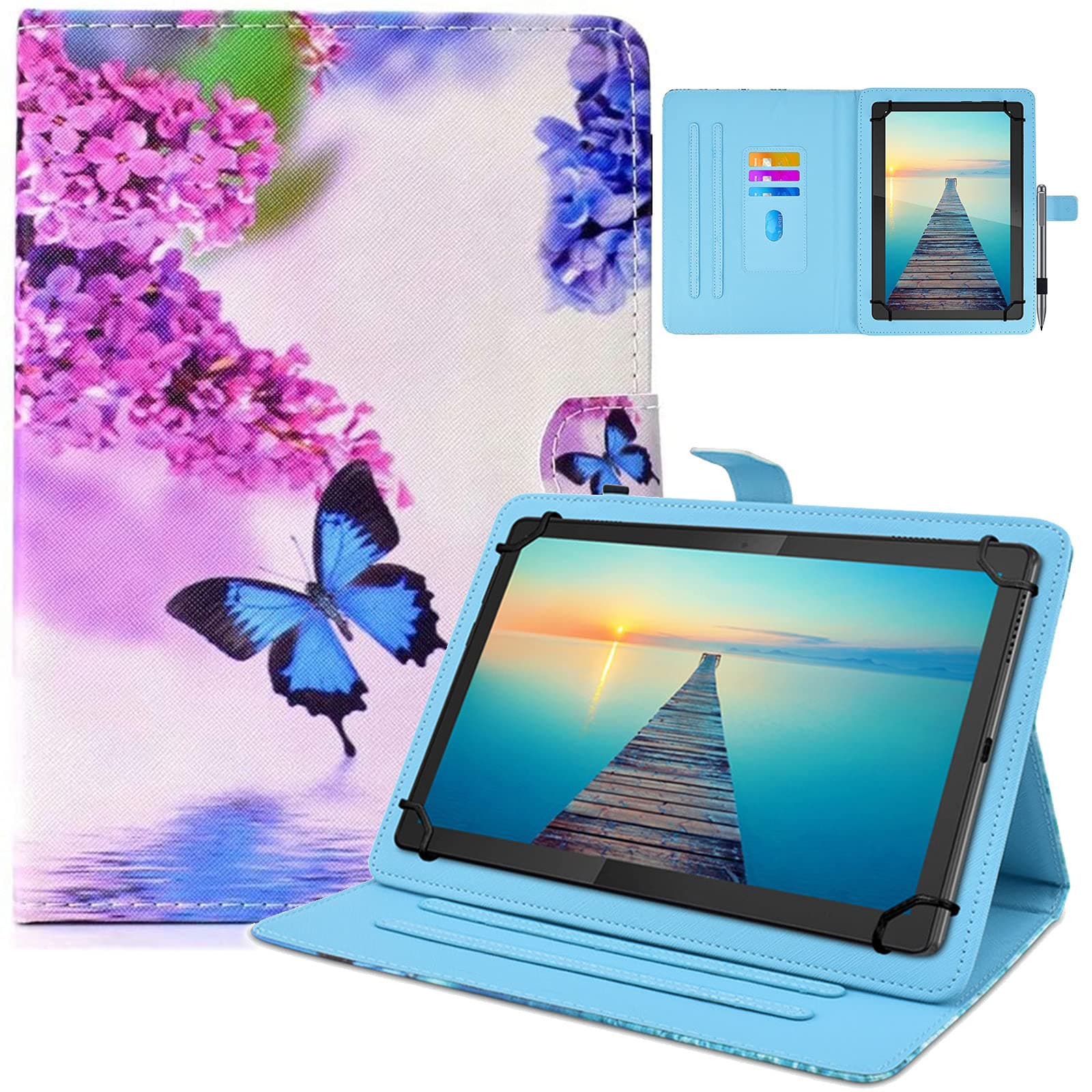 DETUOSI Case for Ablet Case for 7 8 Inch Android Tablet,Cover for 7" 8" and All 7.0-8.5 Inch Tablet with Protective Folio Leather Multi-Angle Viewing Stand