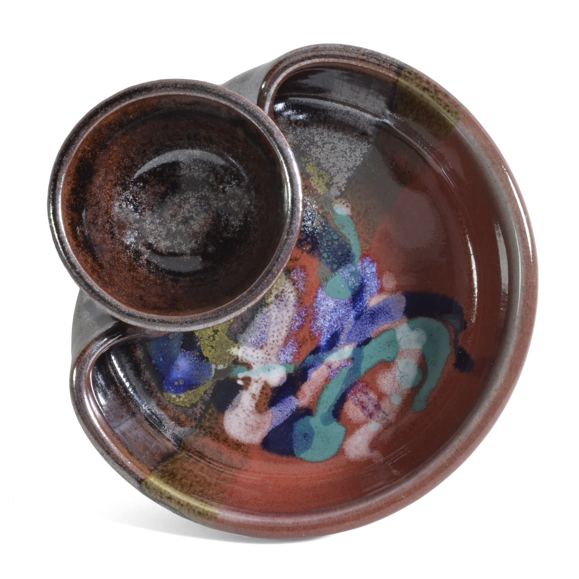 7-inch Small Shrimp and Dip Platter, Red/Multi