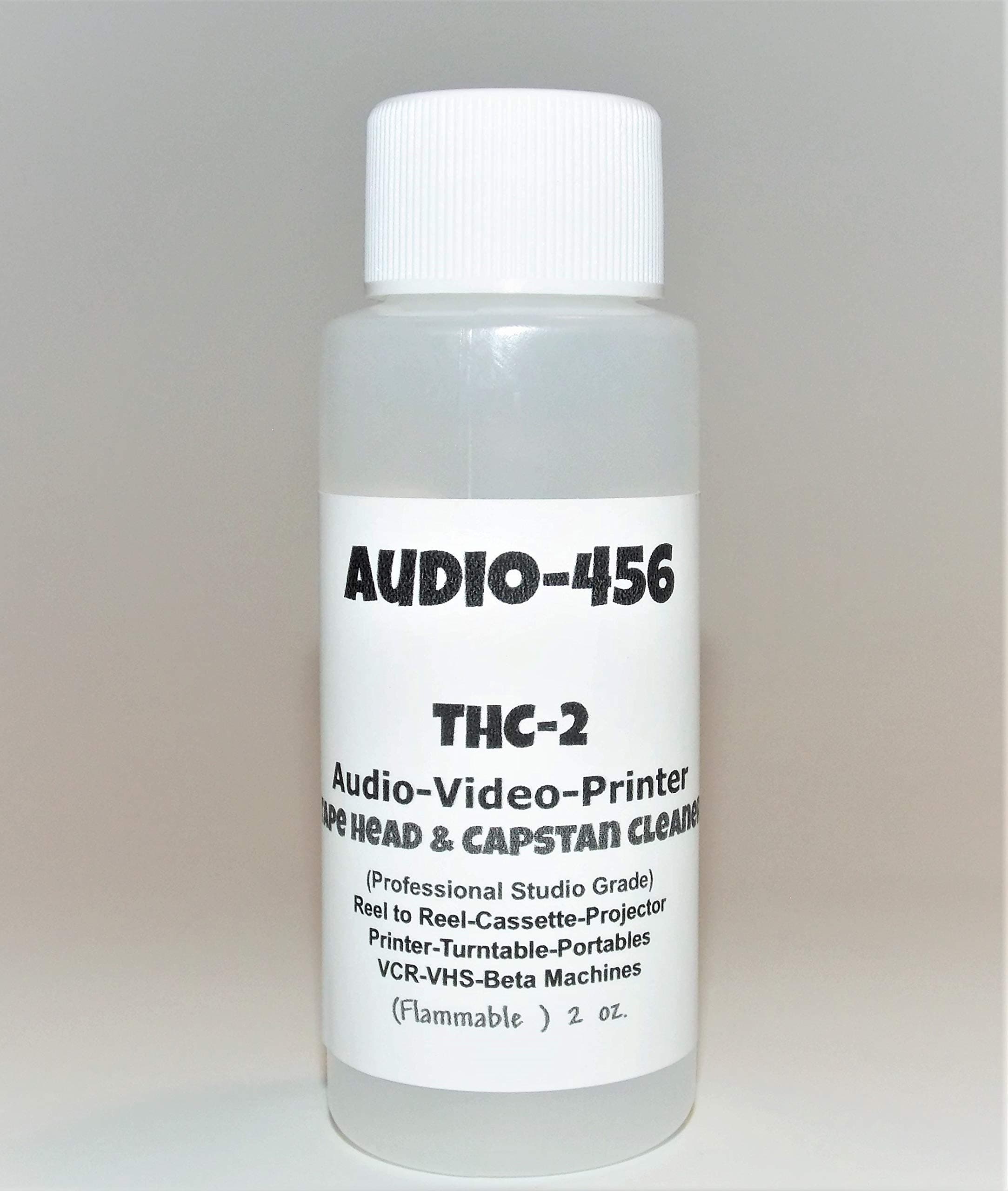 (1) Audio 456 (2 oz) THC-2 Pro Audio/Video Tape Head & Capstan Cleaner for Reel to Reel + Cassette Decks +Lasers+Tape Echo + Projectors + Portable & More.(formally SR-Audio) DOES NOT CONTAIN ACETONE