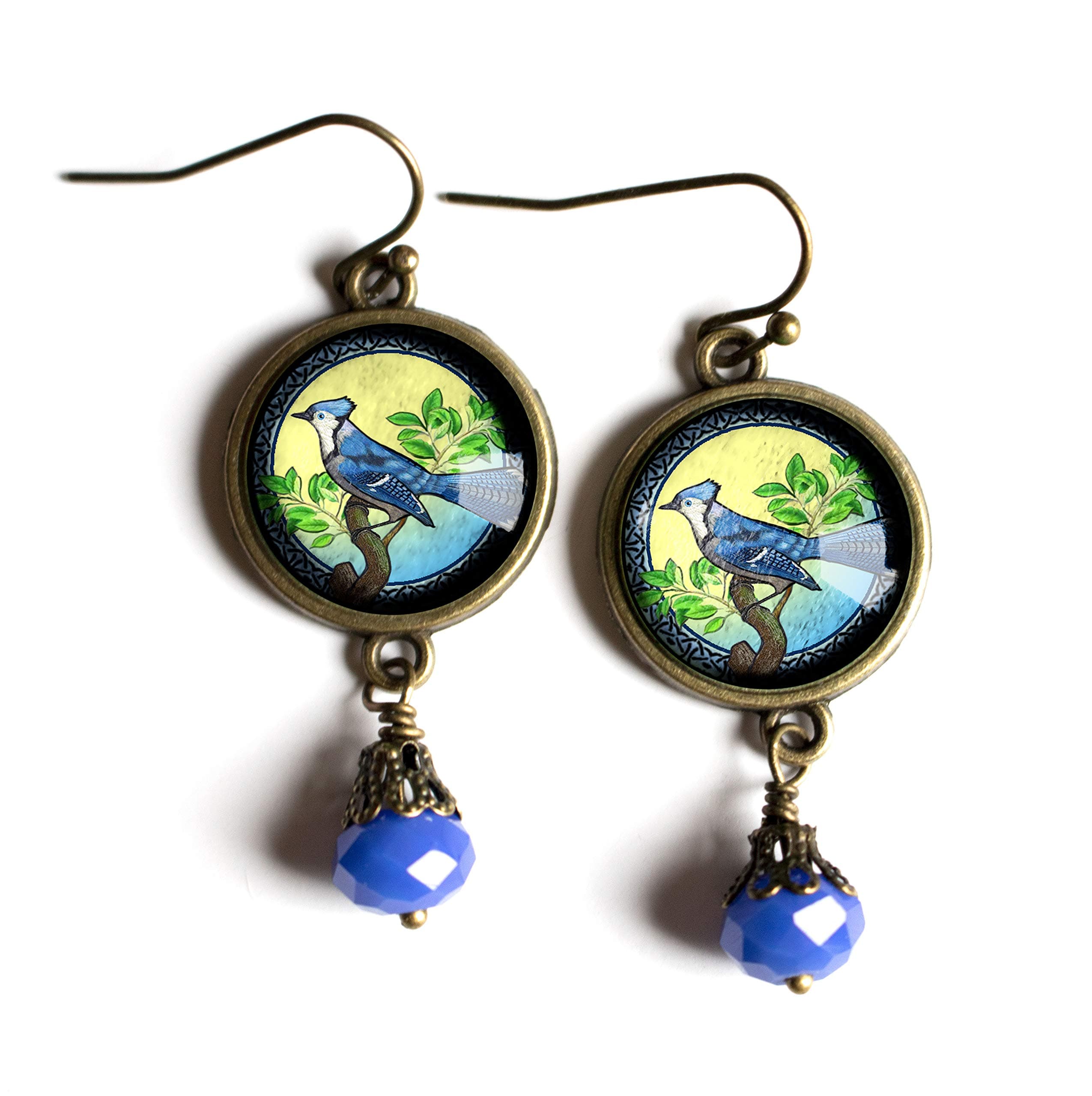 The Divine IguanaBlue Jay Earrings