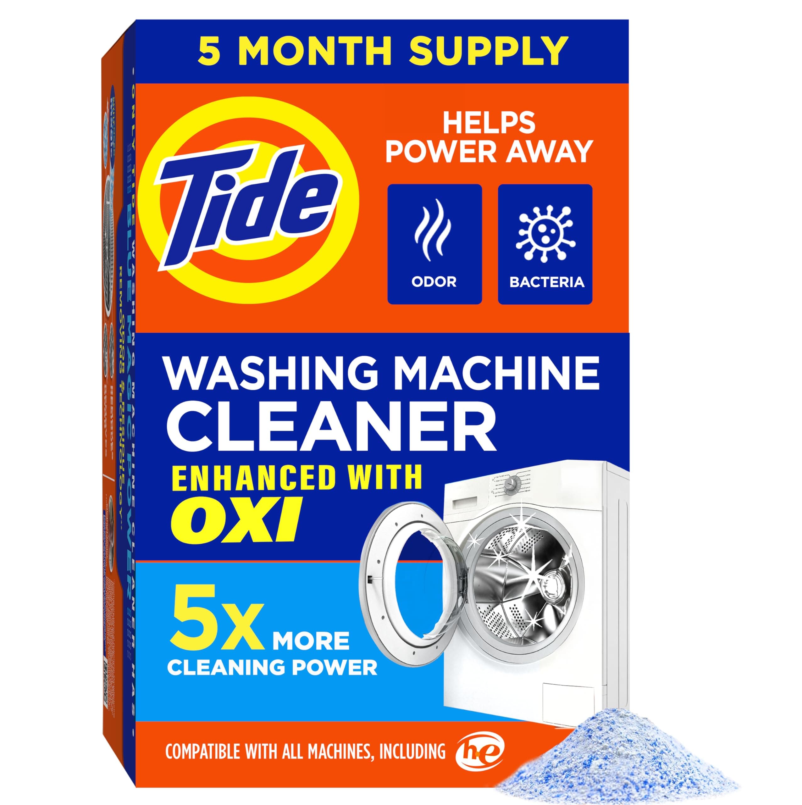 Washing Machine Cleaner by Front and Top Loader Washer Machines, (2.6oz each) (Pack of 5) (Packaging May Vary)