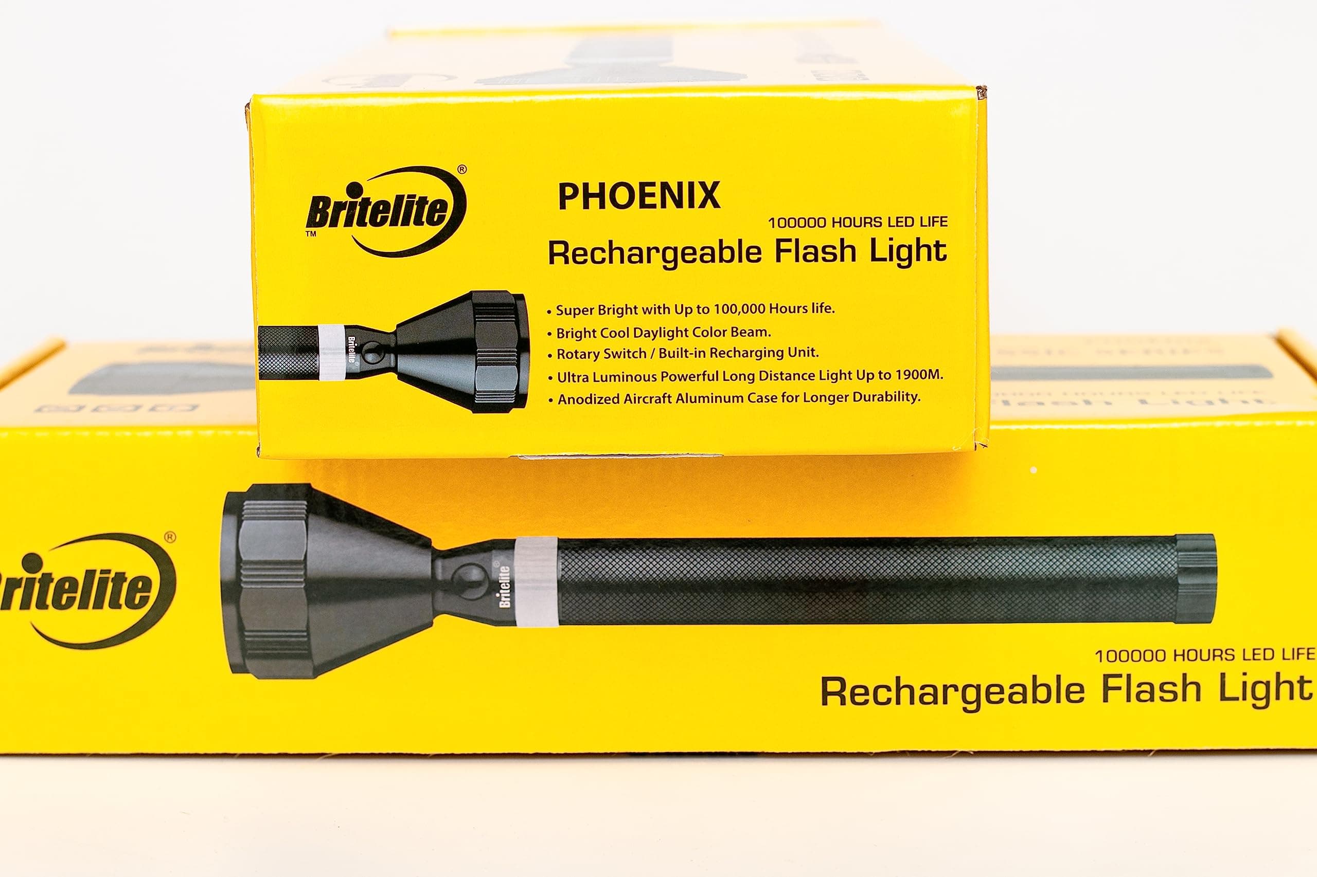 Britelite Phoenix Led Rechargeable Flashlight 1900 Meter