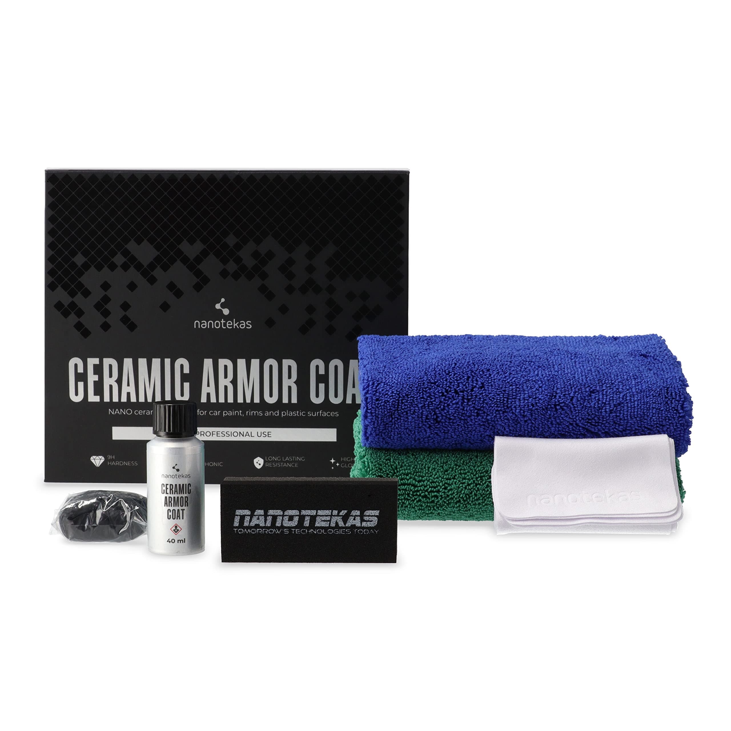 Nanotec Carcare Ceramic Armor Coat, ceramic coating for car paint protection 9H hardness, super hydrophobic effect, easy clean, anti-scratch.
