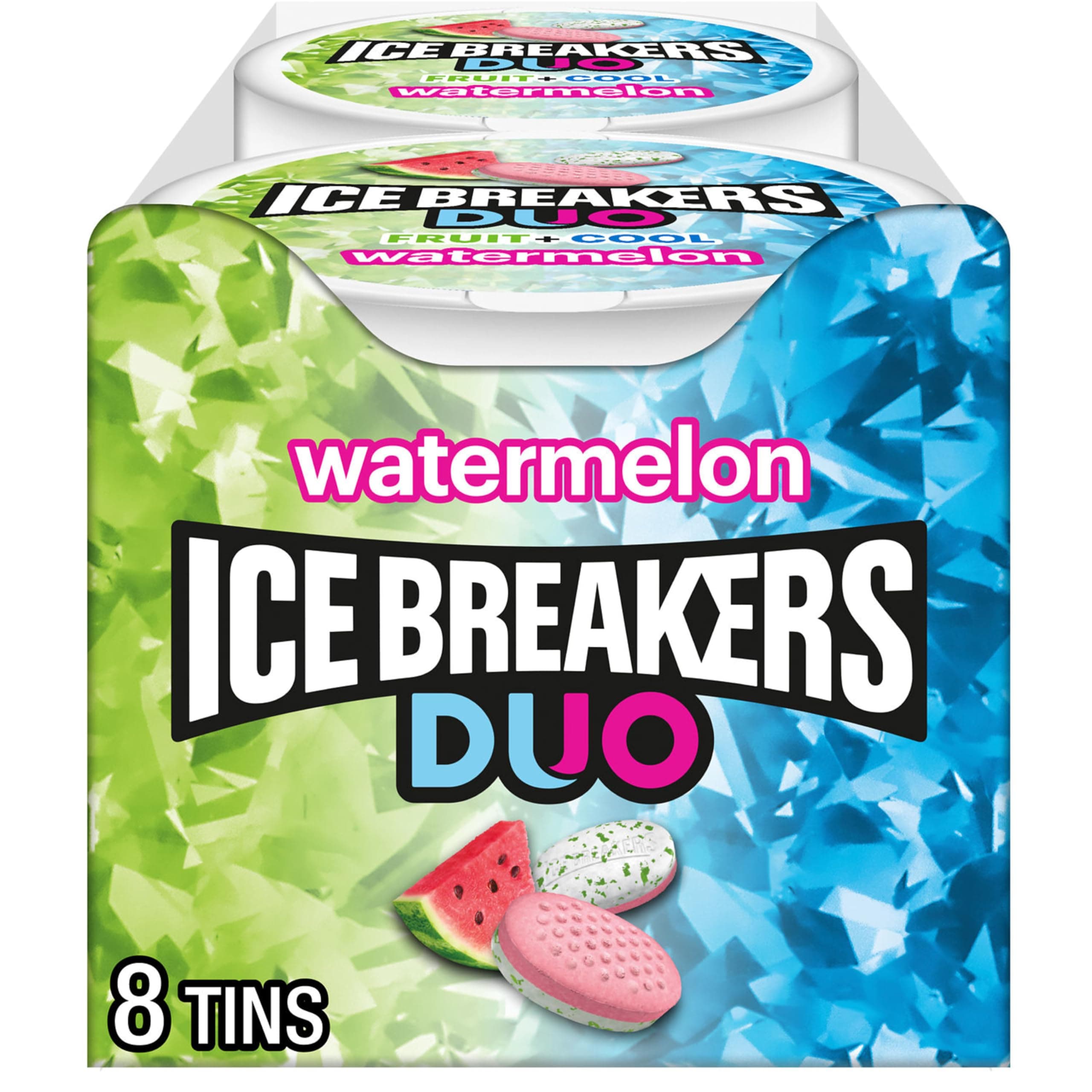ICE BREAKERS Duo Sugar Free Mints, Watermelon, 1.3 Ounce (Pack of 8)