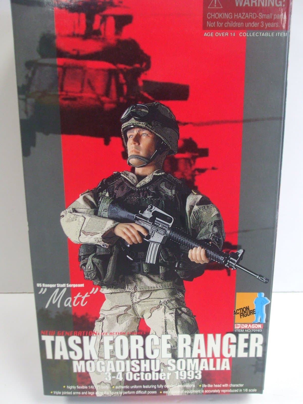 Dragon 1/6 Scale - US Army Ranger Staff Sergeant MATT Figure - Task Force Ranger - Mogadishu, Somalia 3-4 October 1993
