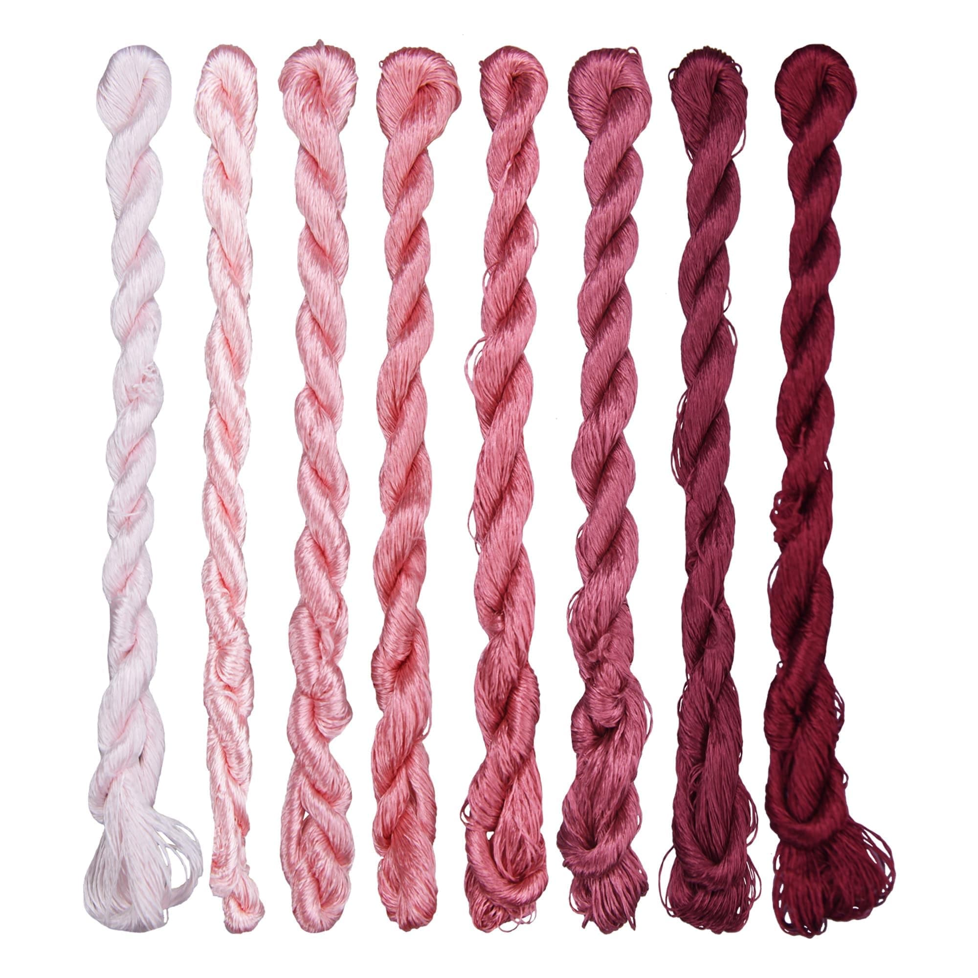 Natural 100% Silk Thread, Handmade Embroidery Thread Silk Floss 8 Colors 110m Each (35)