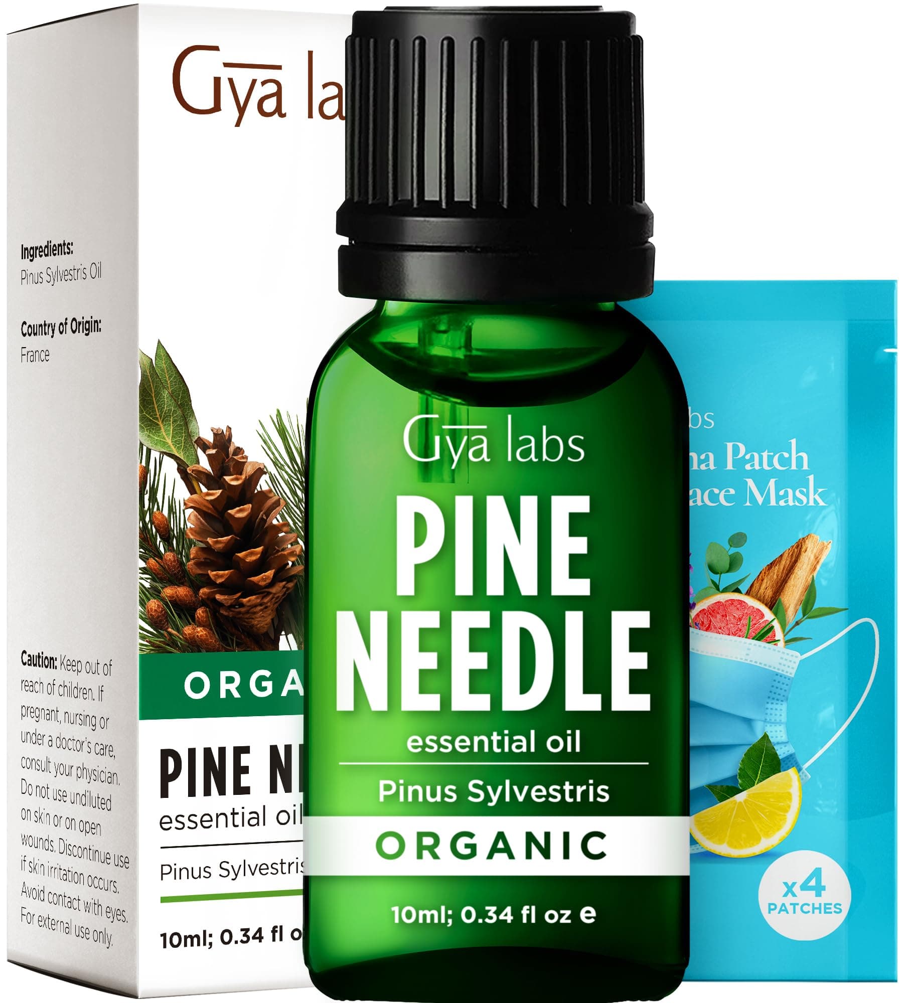 Gya Labs Organic Pine Needle Essential Oil - 10ml - for Skin, Hair, Diffuser, Aromatherapy, DIY Candle Making Scents
