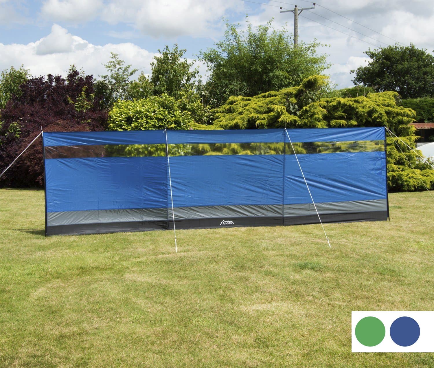 Andes Large Camping Windbreak Beach Windshield Shelter With Top Window - 5M x 1.4M