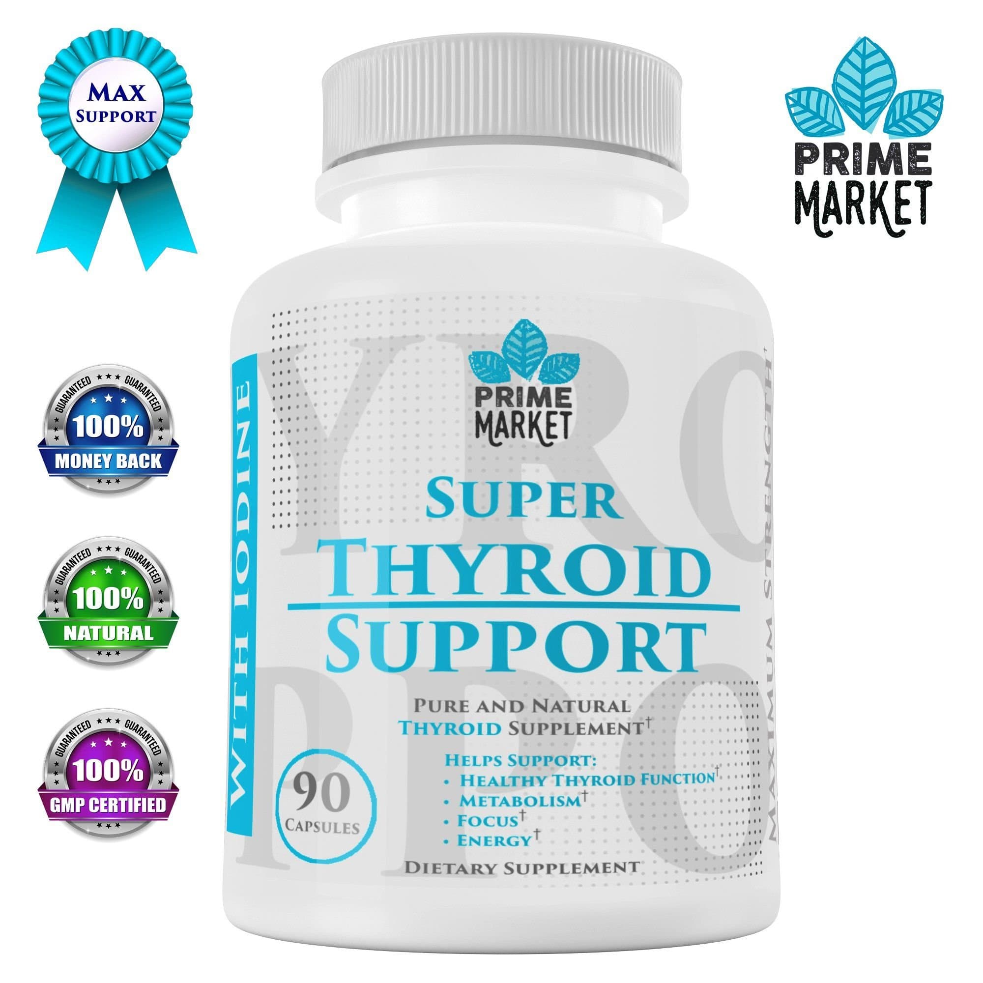 Thyroid Support Supplement with Iodine for Hypothyroidism | Natural Complex for Weight Loss | Supports Focus & Clarity |Vitamin B12, Zinc, Ashwagandha, Bladderwrack, Cayenne | Helps You Feel Amazing