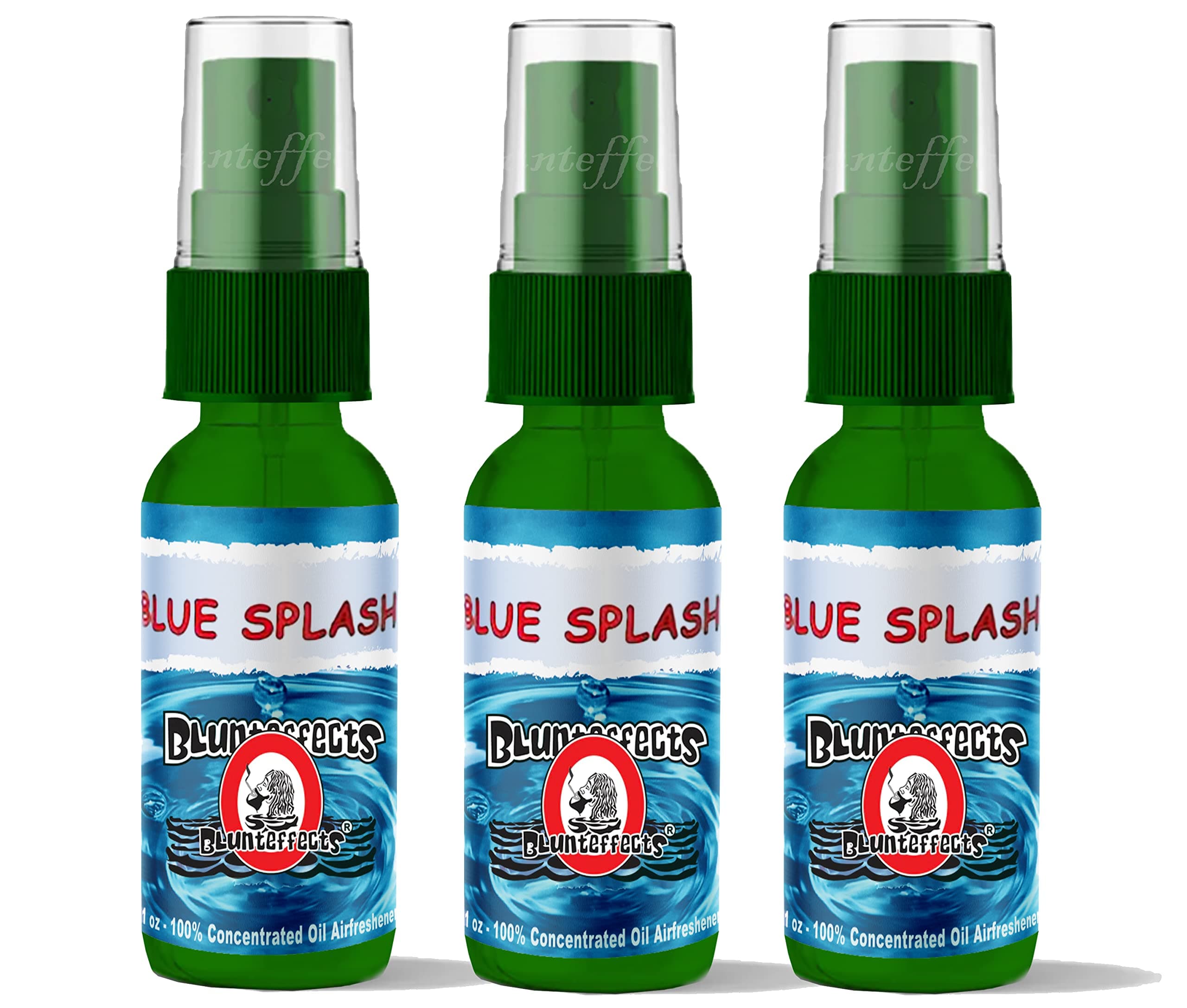 Blunt Effects 100% concentrated Air Freshener Car/Home Oder Neutralizing Spray (3 Pack) [Choose The Scent] (Blue Splash)
