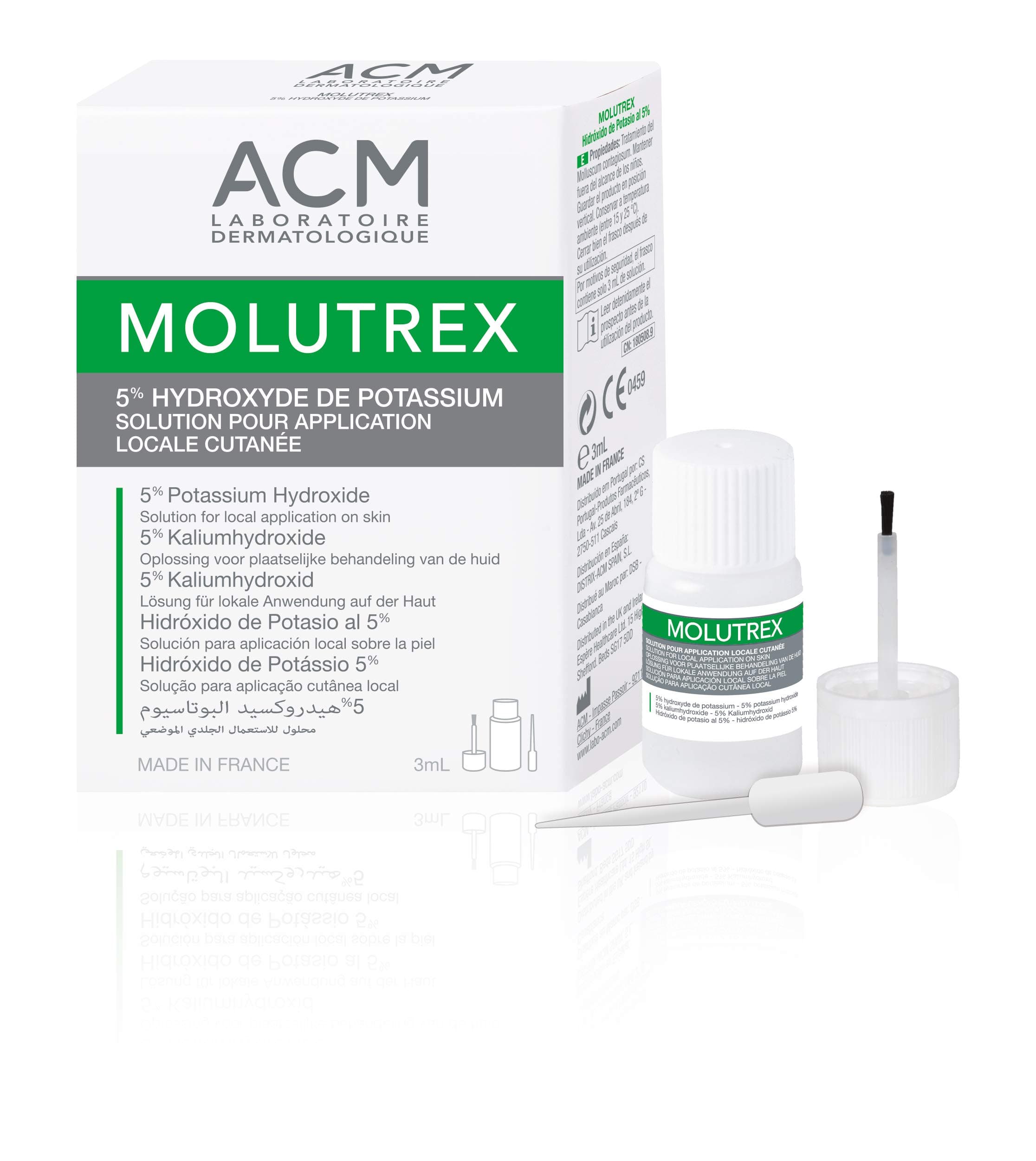 MOLUTREX TOPICAL MOLLUSCUM CONTAGIOSUM SOLUTION CLINICALLY PROVEN CERTIFIED CLASS 1 MD. 10ml