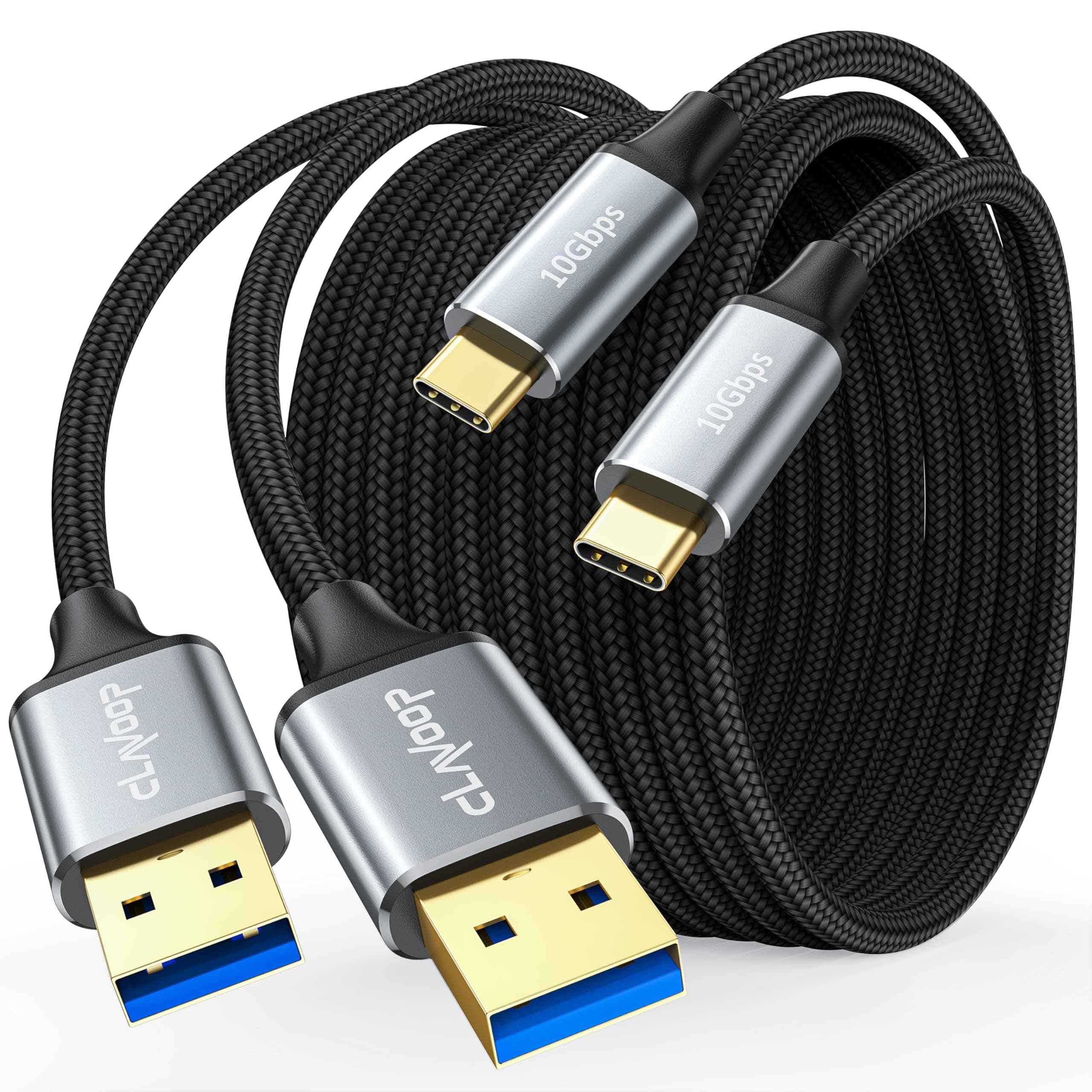 USB to C Cable 3ft 2Pack, 10Gbps USB 3.2 Gen 2 Data Transfer Type C 100W Charging Android Auto CarPlay Cord Support iPhone 17/16/15, Galaxy Series, Pixel 9/8/7, External SSD, Laptop, Tablet