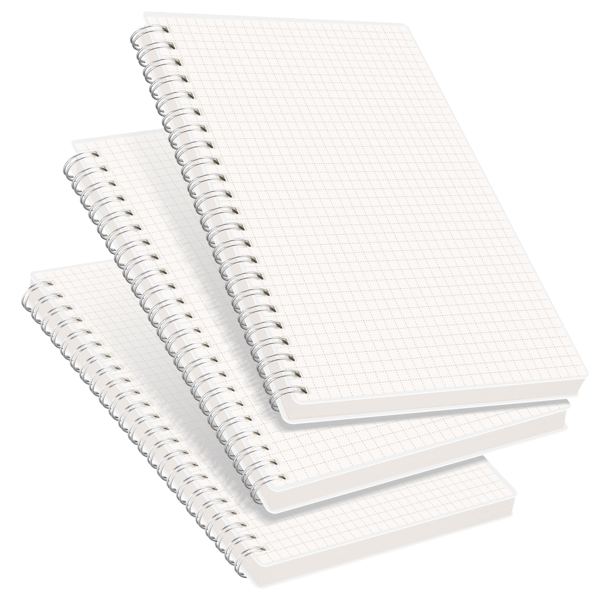 RETTACY Graph Paper Notebook 3 Pack - A5 Graph Grid Spiral Notebook with 480 Pages,100gsm Thick Graph Paper,5.7"x 8.3"
