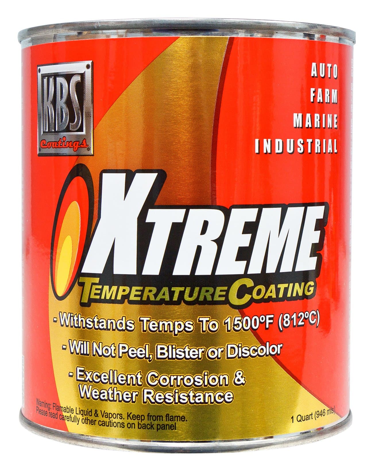 KBS Coatings 65406 Rocket Red Xtreme Temperature Coating - 1 Quart