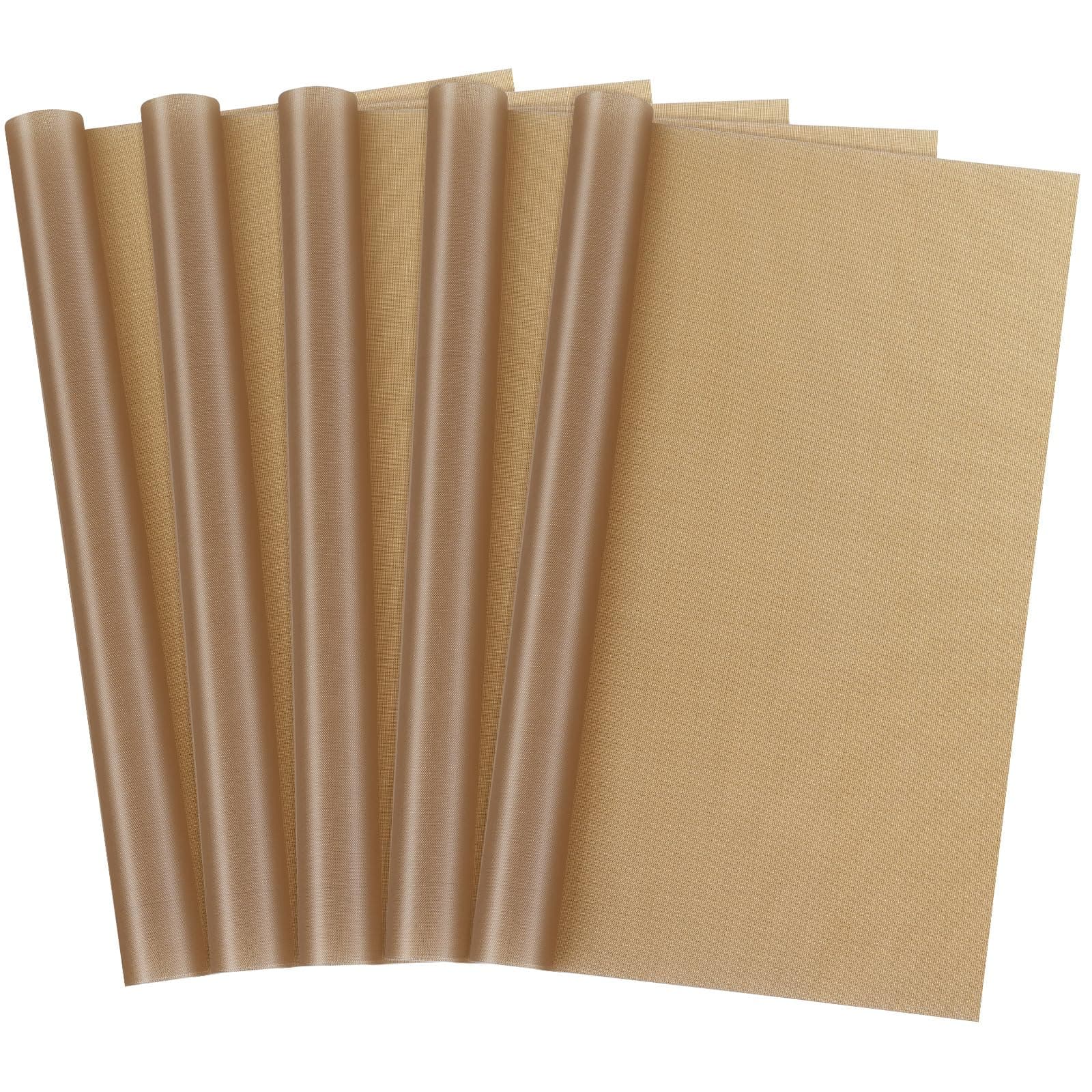 5 Pack Teflon Sheet for Heat Press, Large Size Heat Transfer Press Cover Paper Heat Resistant Transfer Protector Mats for Cricut Iron HTV Vinyl, Sublimation, Baking and Craft