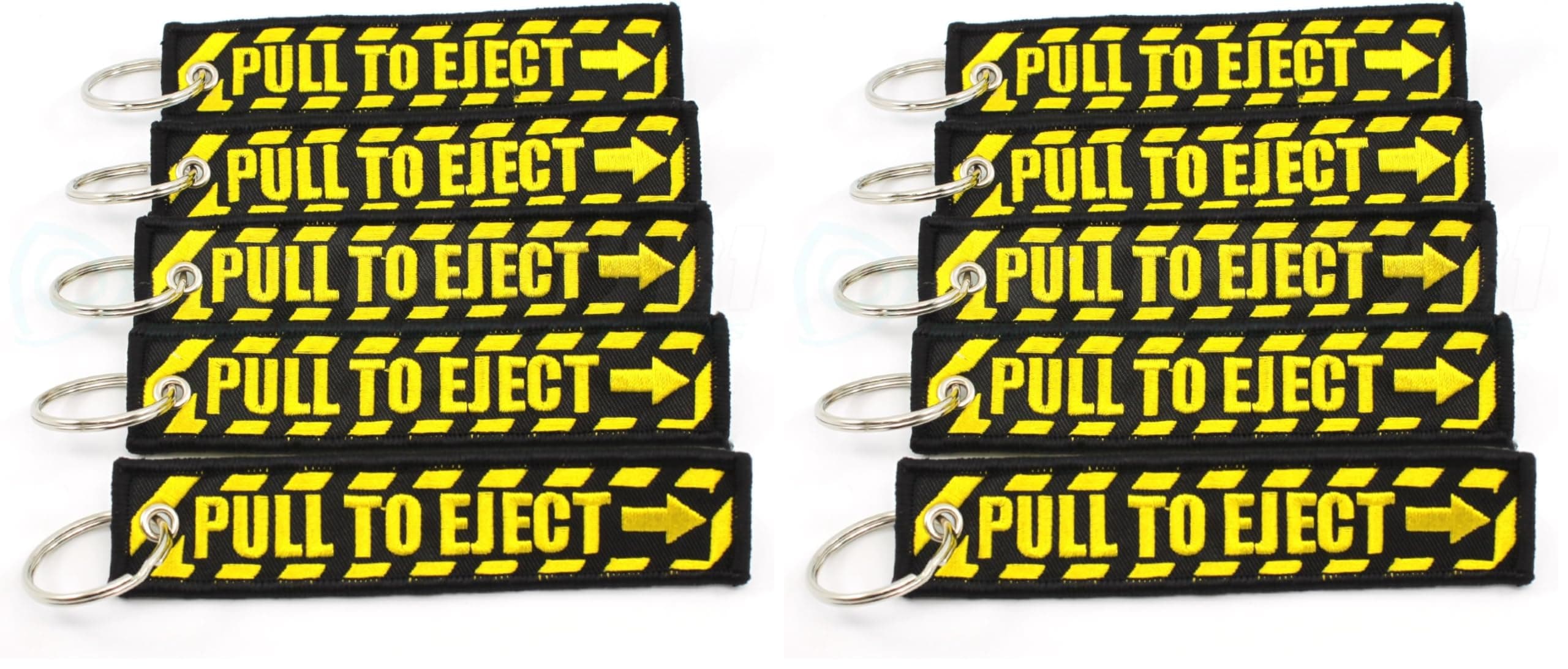 Rotary13B1 PULL TO EJECT Key Chain - Black/Yellow - 5 PCS