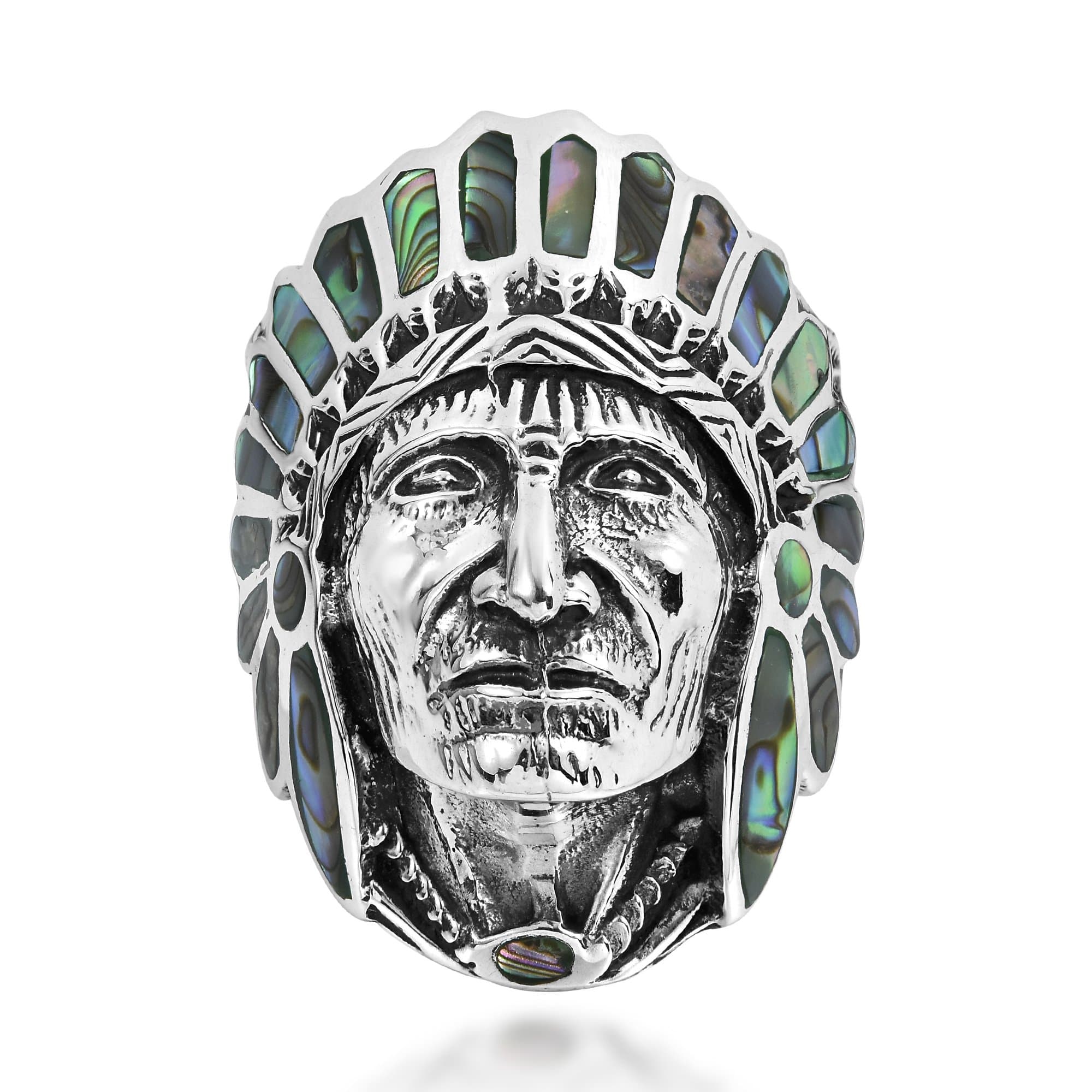 Abalone Shell Native American Style .925 Sterling Silver Ring | Native American Rings for Women Sterling Silver | Ring Weight 13.7 Grams Size 7 to 14