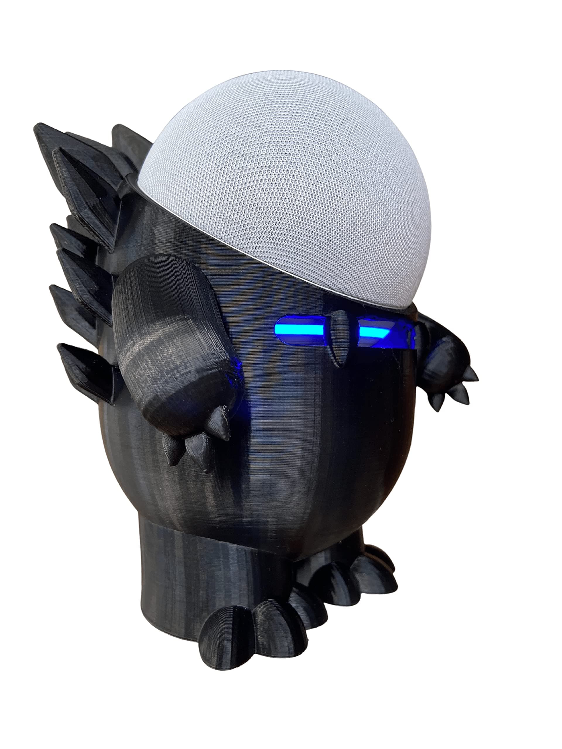 Table Stand Holder Compatible with Amazon Alexa Smart Speaker Echo Dot (4th and 5th gen.) and Apple HomePod Mini, Echosaurus Style (Black)